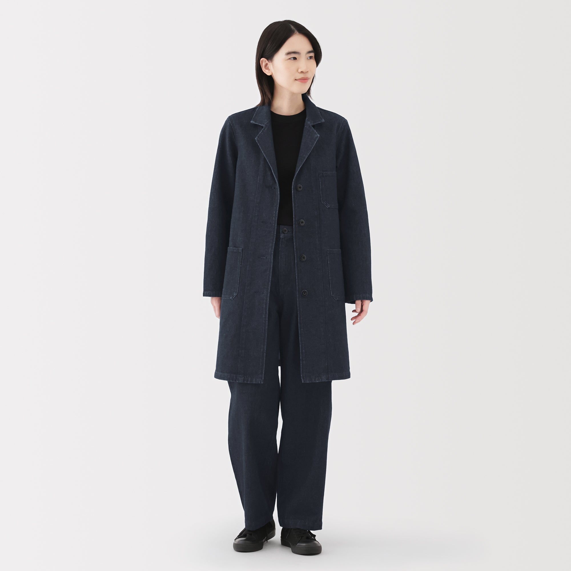 Kapok Blend Denim Coat