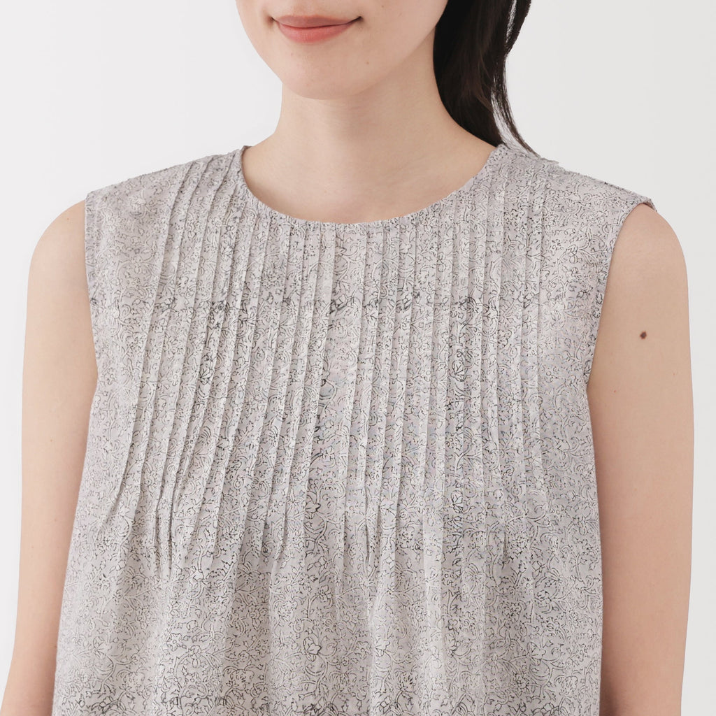 Women's Block Print Sleeveless Blouse