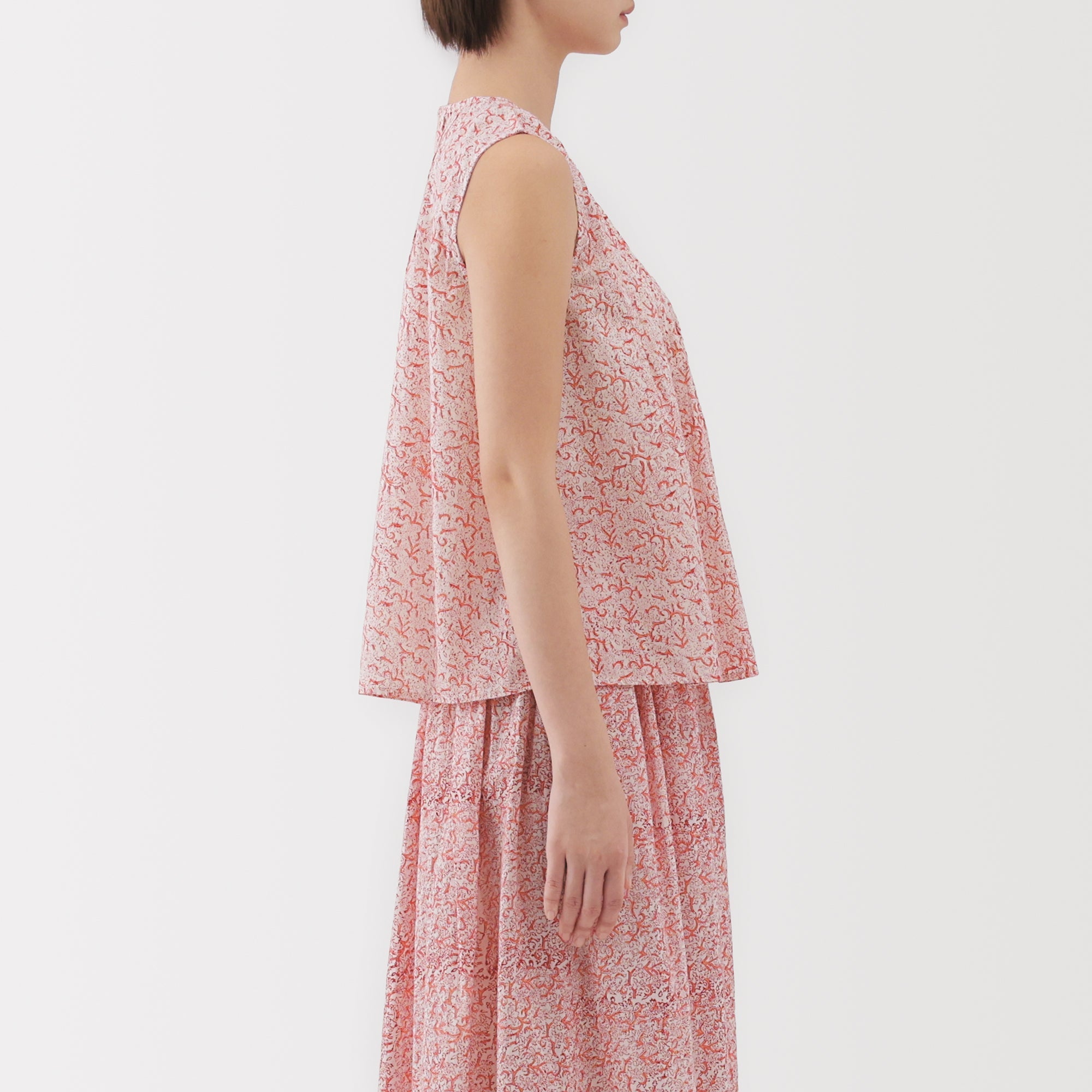 Women's Block Print Sleeveless Blouse