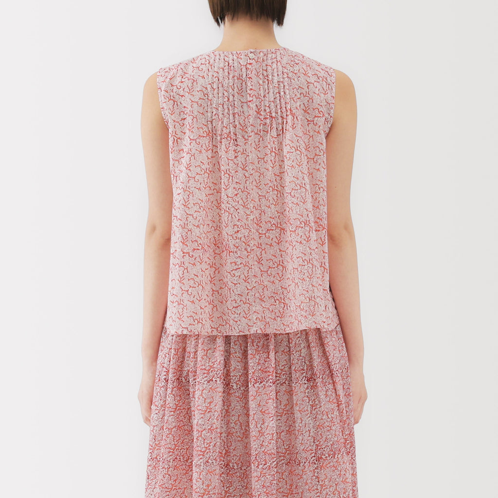 Women's Block Print Sleeveless Blouse