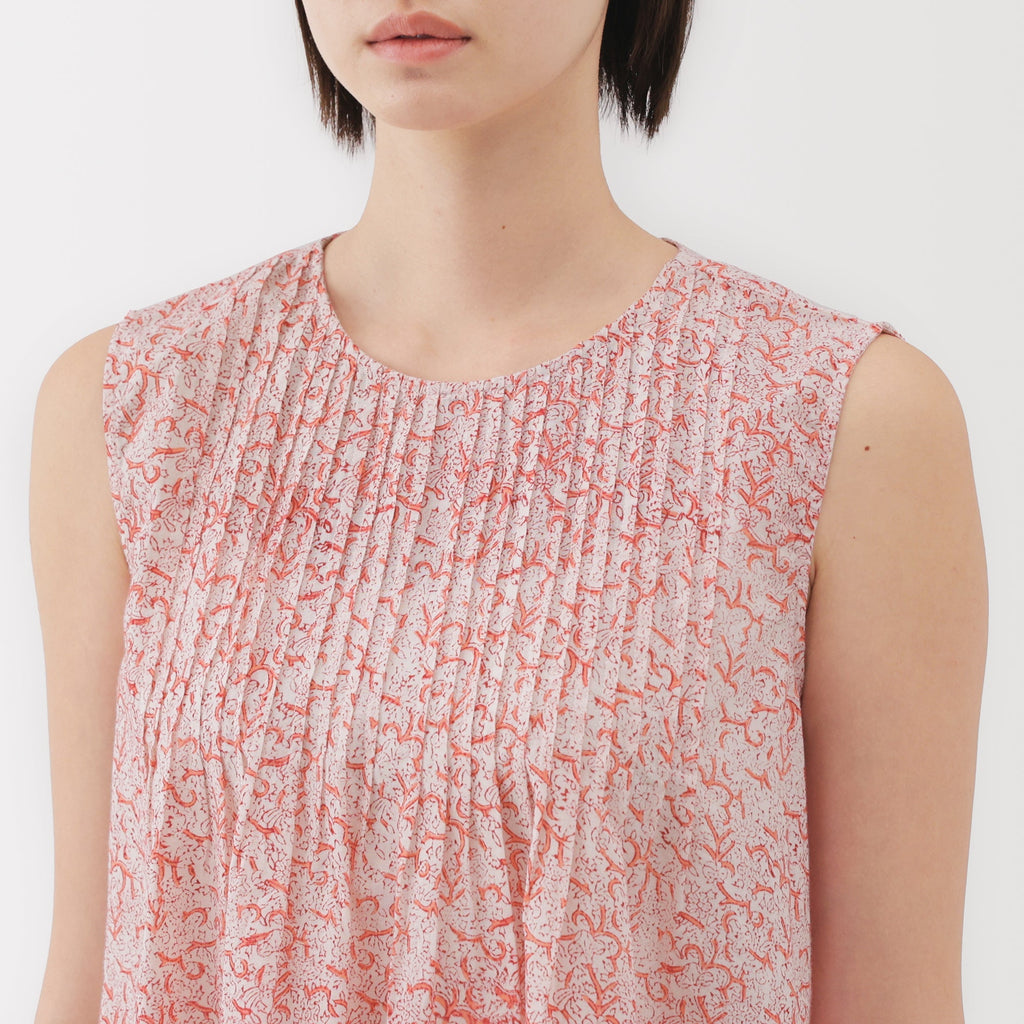 Women's Block Print Sleeveless Blouse