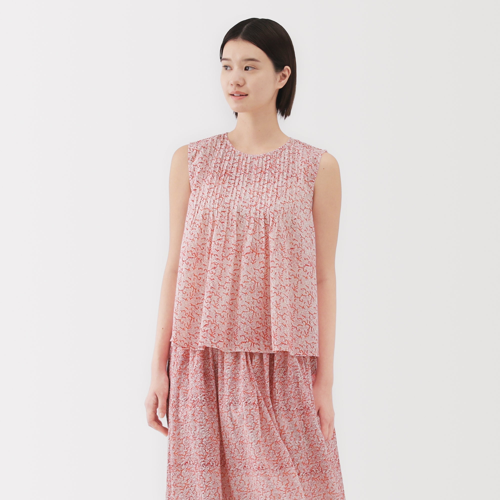 Women's Block Print Sleeveless Blouse
