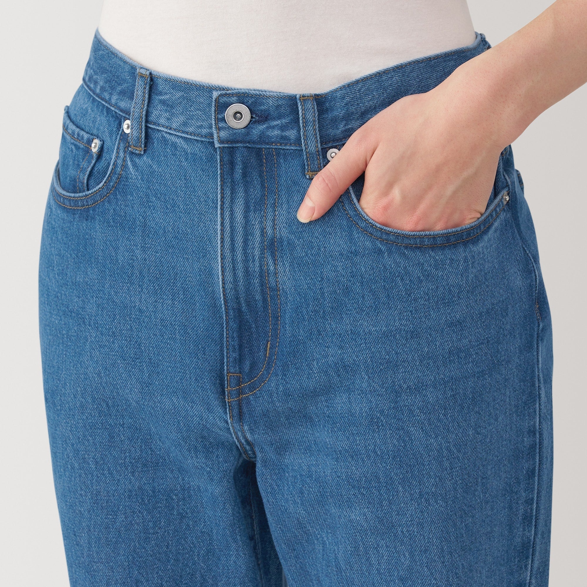 Kapok Blend Straight Denim Trousers