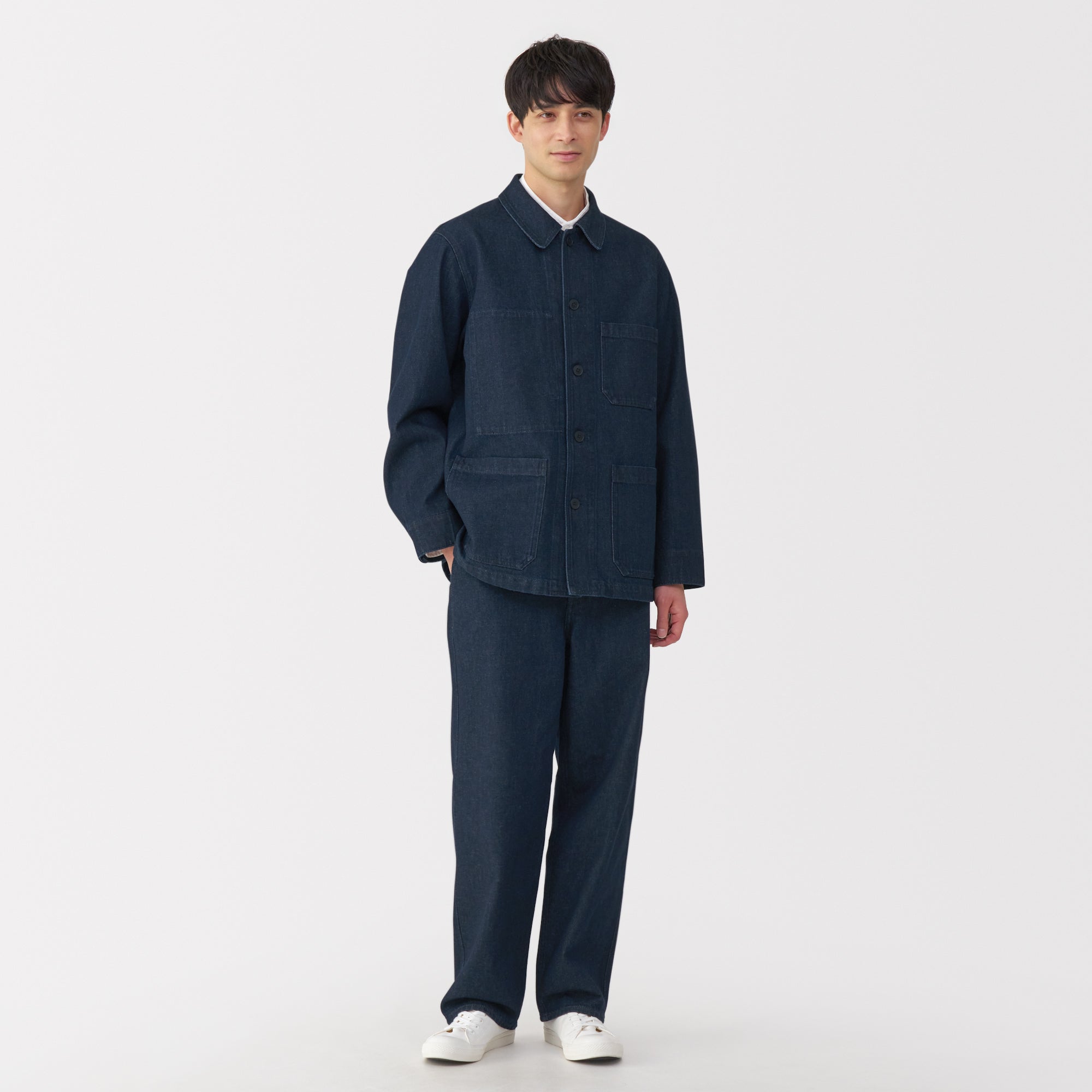 Men's Kapok Blend Denim Wide Pants