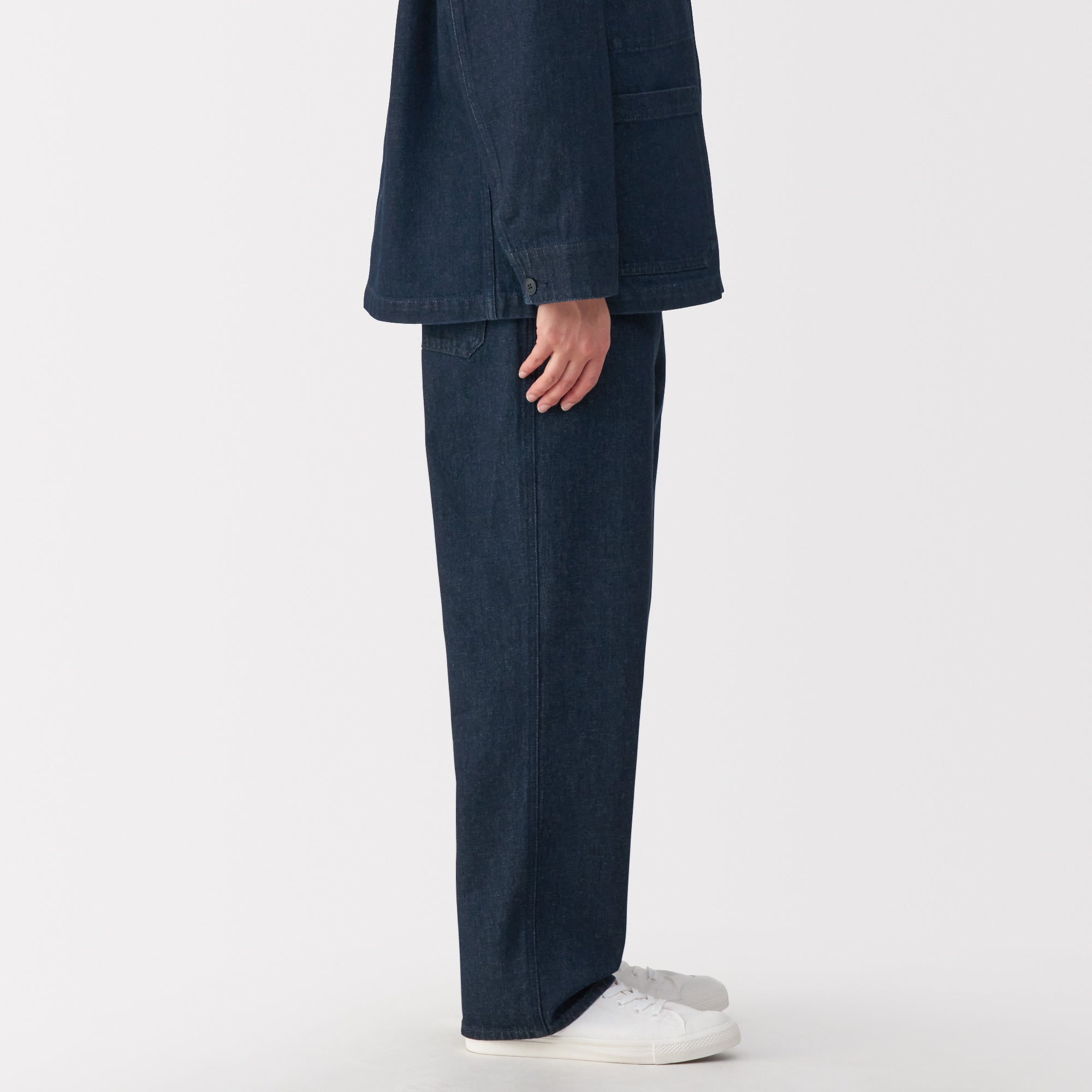 Men's Kapok Blend Denim Wide Pants