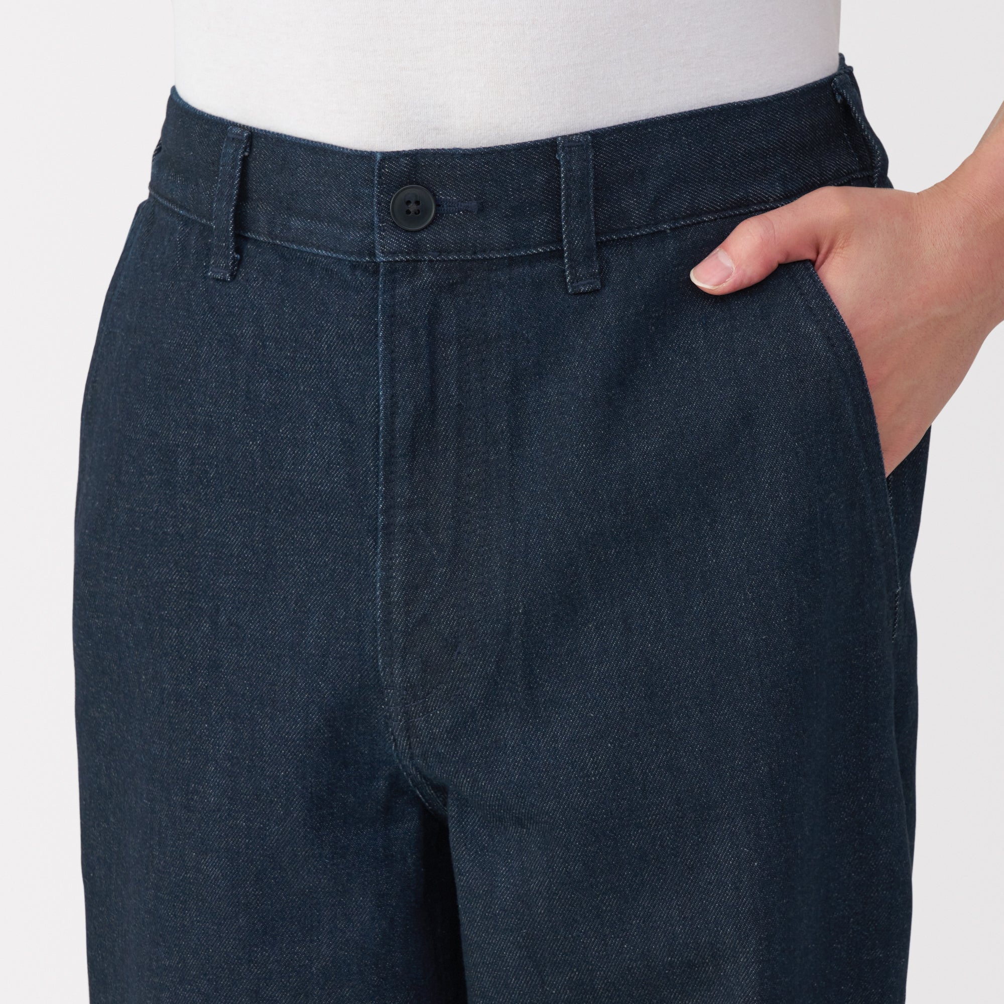 Men's Kapok Blend Denim Wide Pants