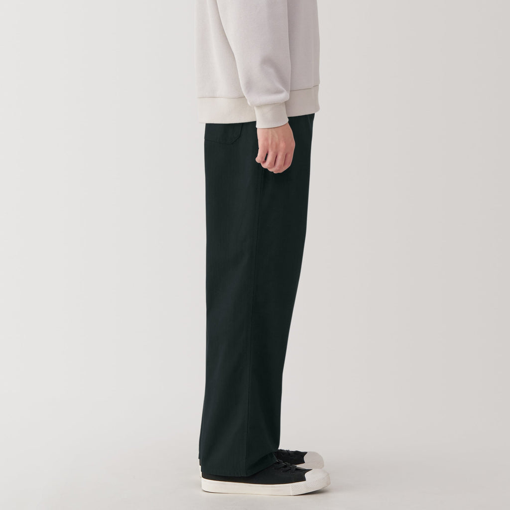 Men's Kapok Blend Herringbone Wide Pants