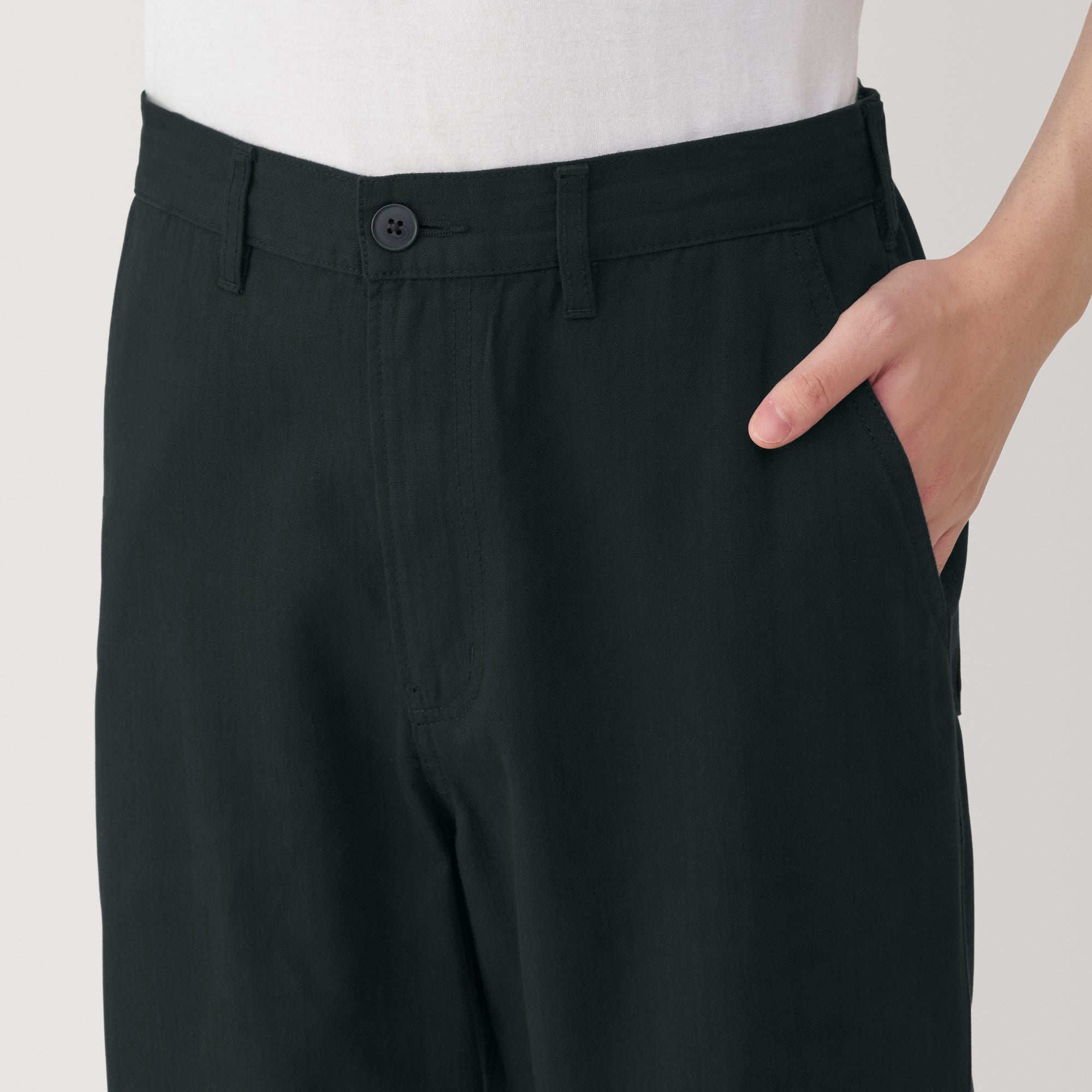 Men's Kapok Blend Herringbone Wide Pants