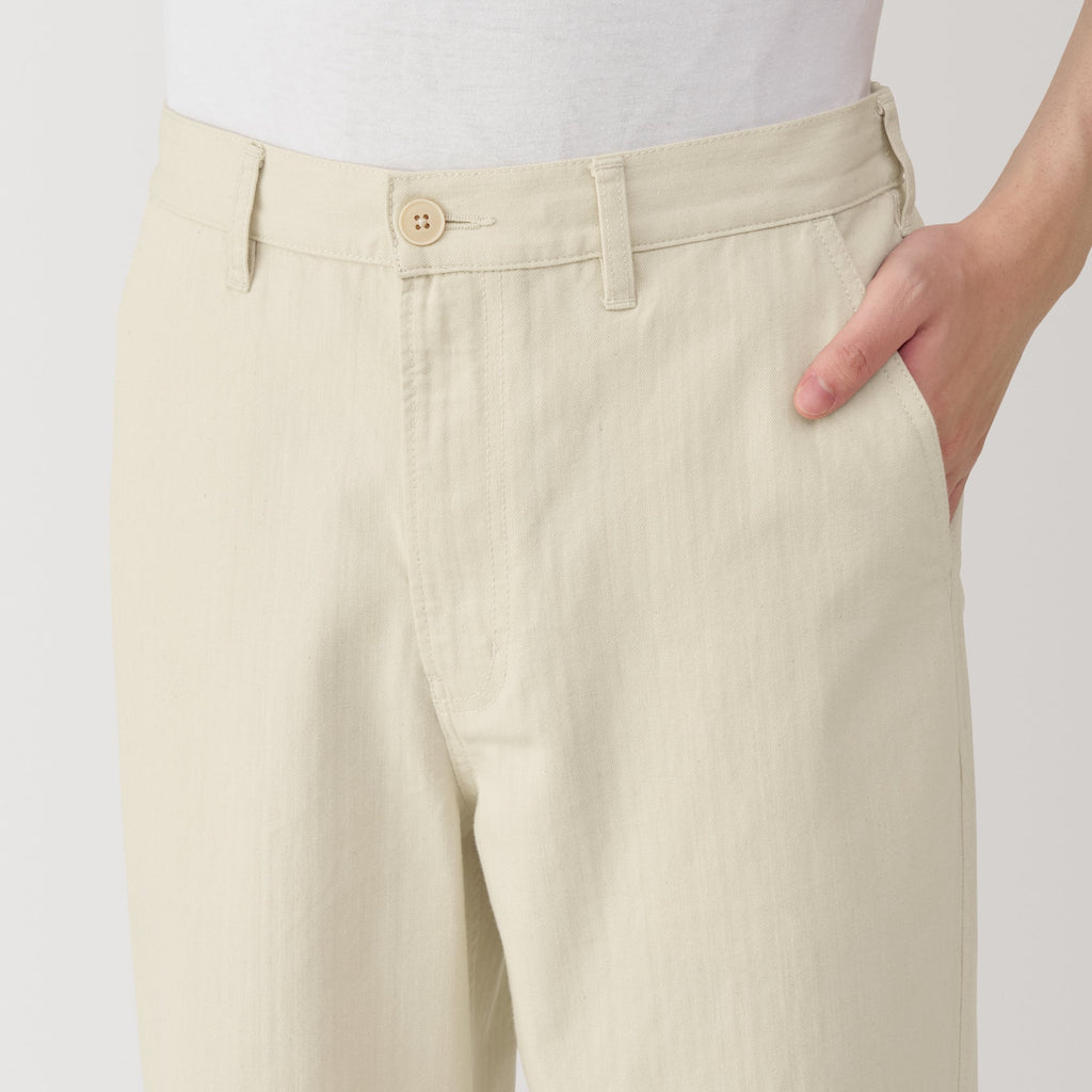 Men's Kapok Blend Herringbone Wide Pants
