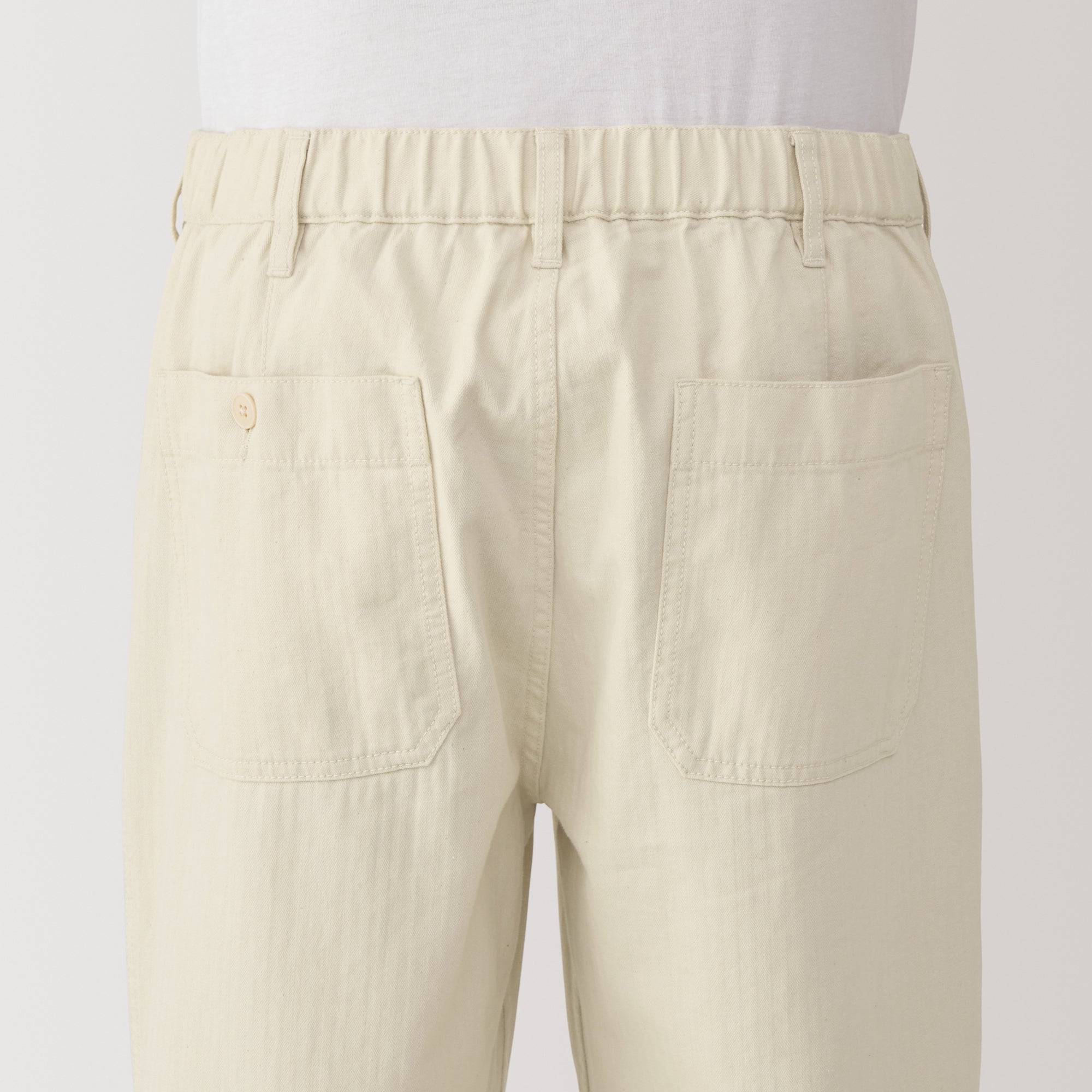 Men's Kapok Blend Herringbone Wide Pants