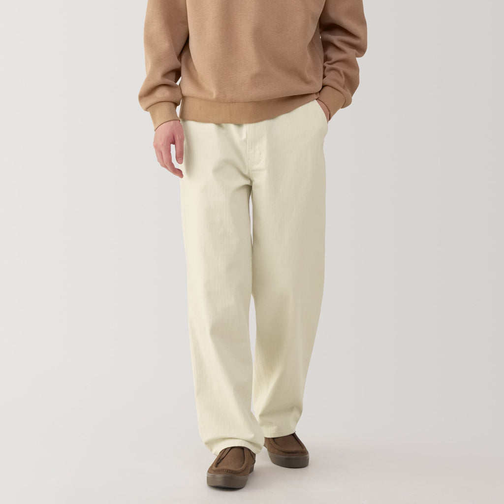 Men's Kapok Blend Herringbone Wide Pants