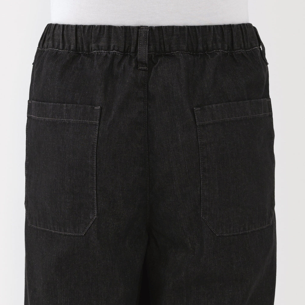 Men's Washed Denim Easy Pants - Black