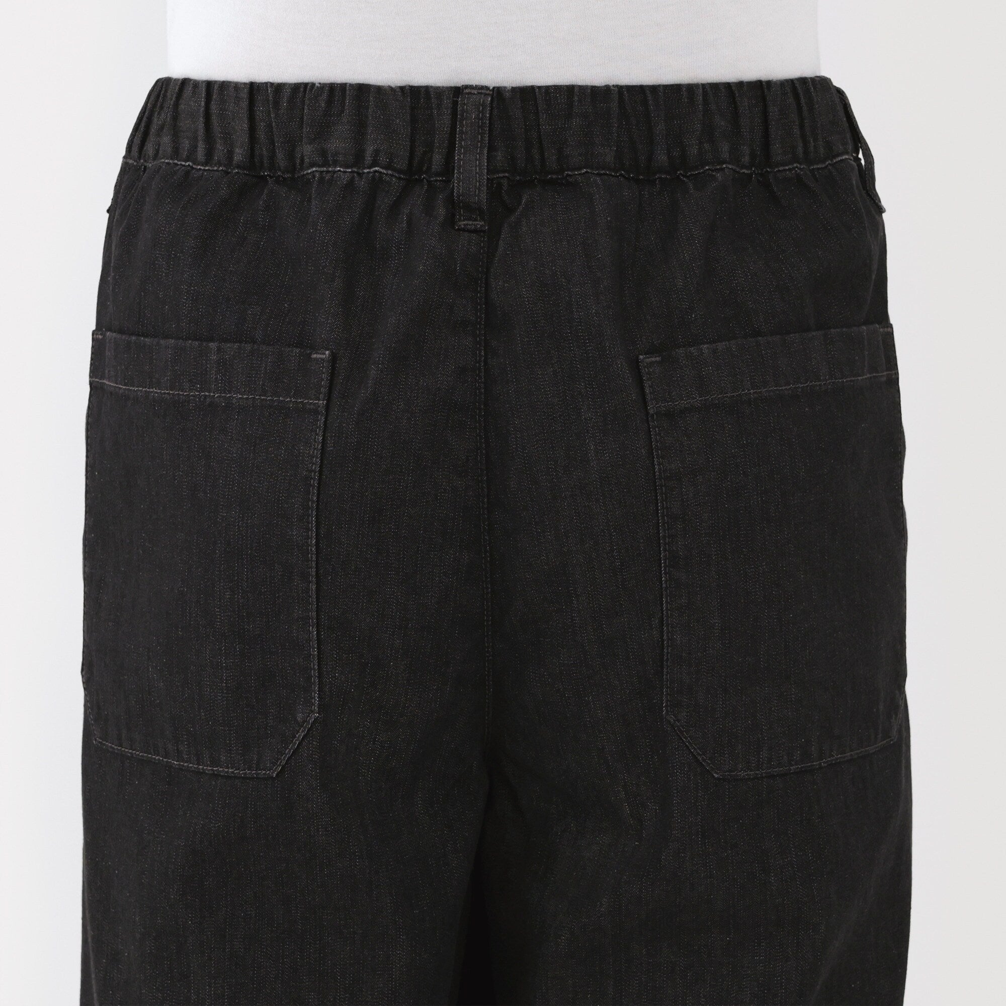 Men's Washed Denim Easy Pants - Black