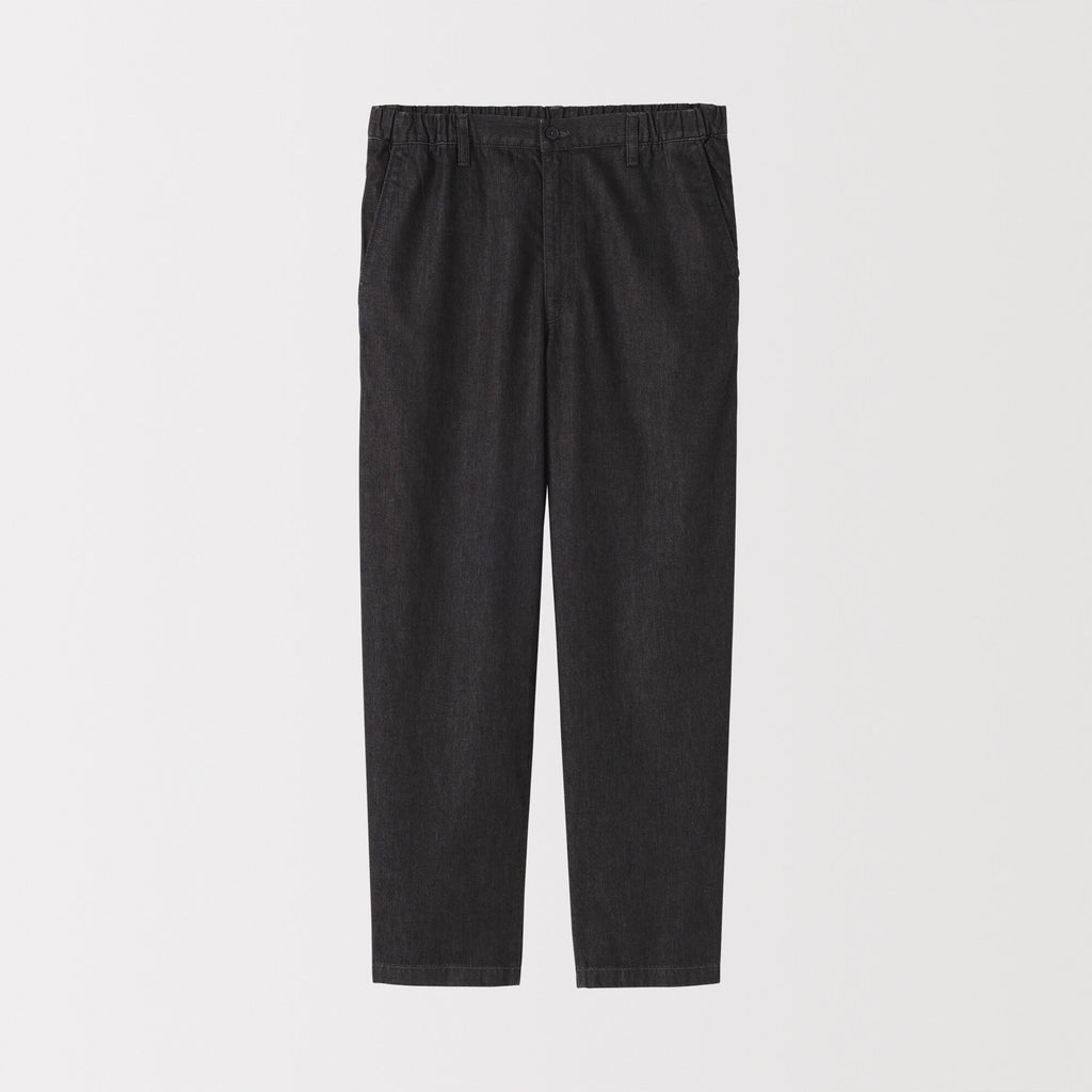 Men's Washed Denim Easy Pants - Black