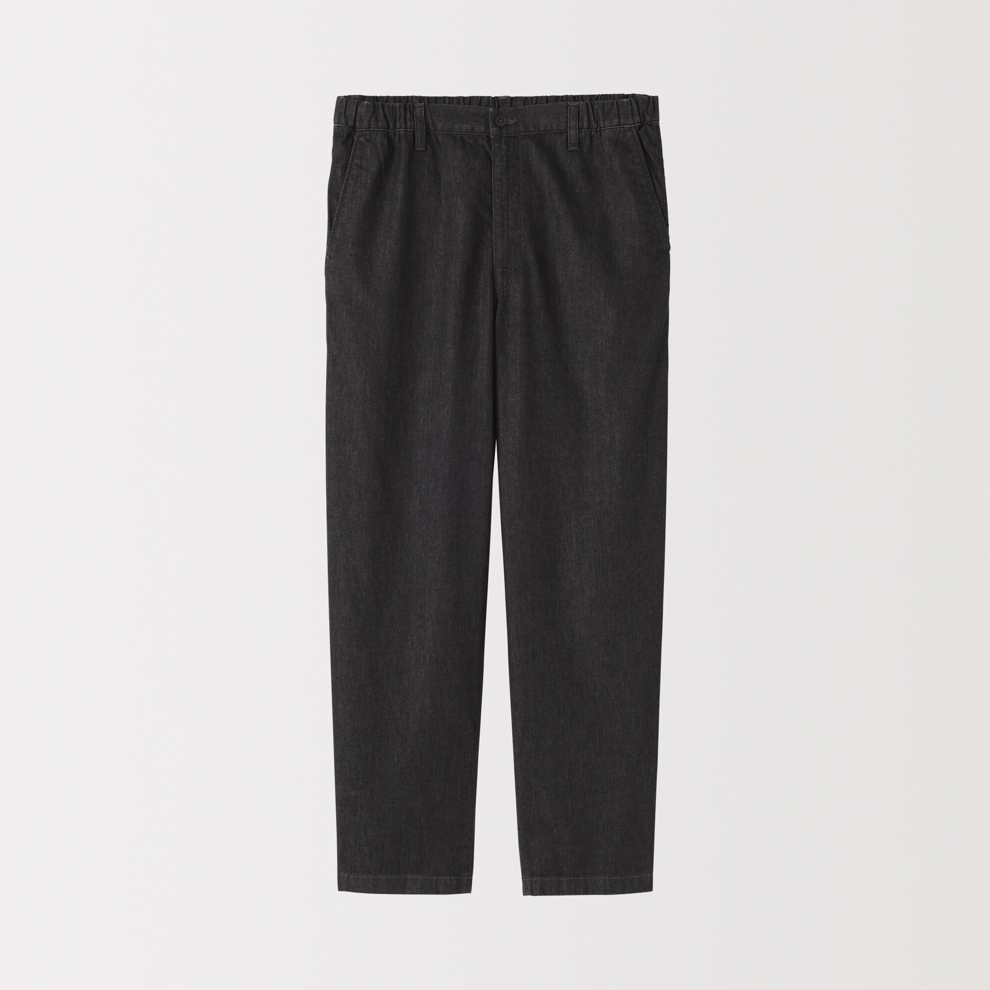 Men's Washed Denim Easy Pants - Black