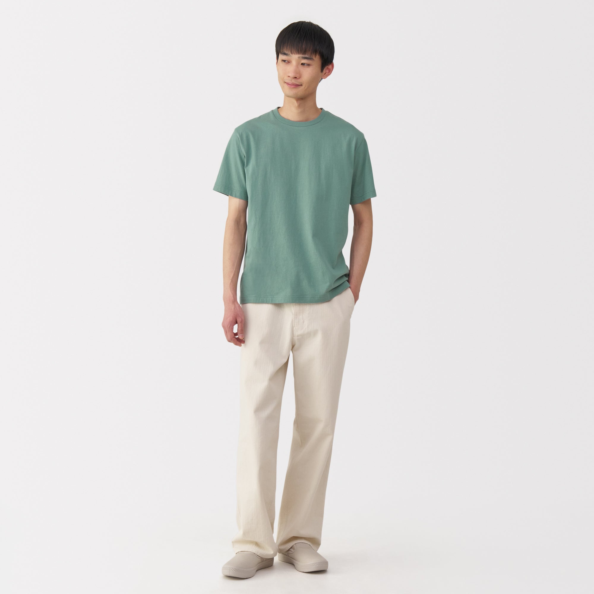 Men's Washed Jersey Crew Neck Short Sleeve T-Shirt