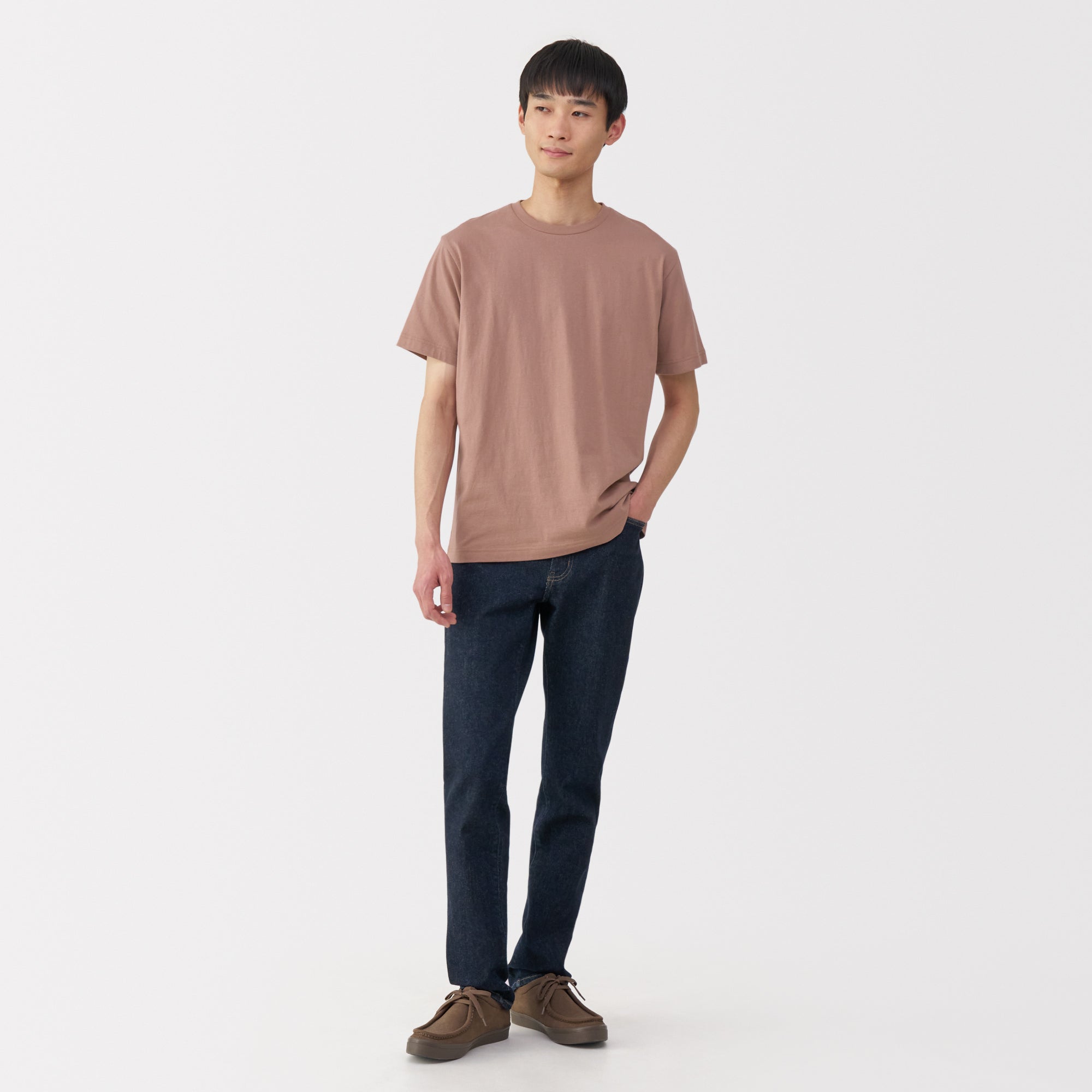 Men's Washed Jersey Crew Neck Short Sleeve T-Shirt
