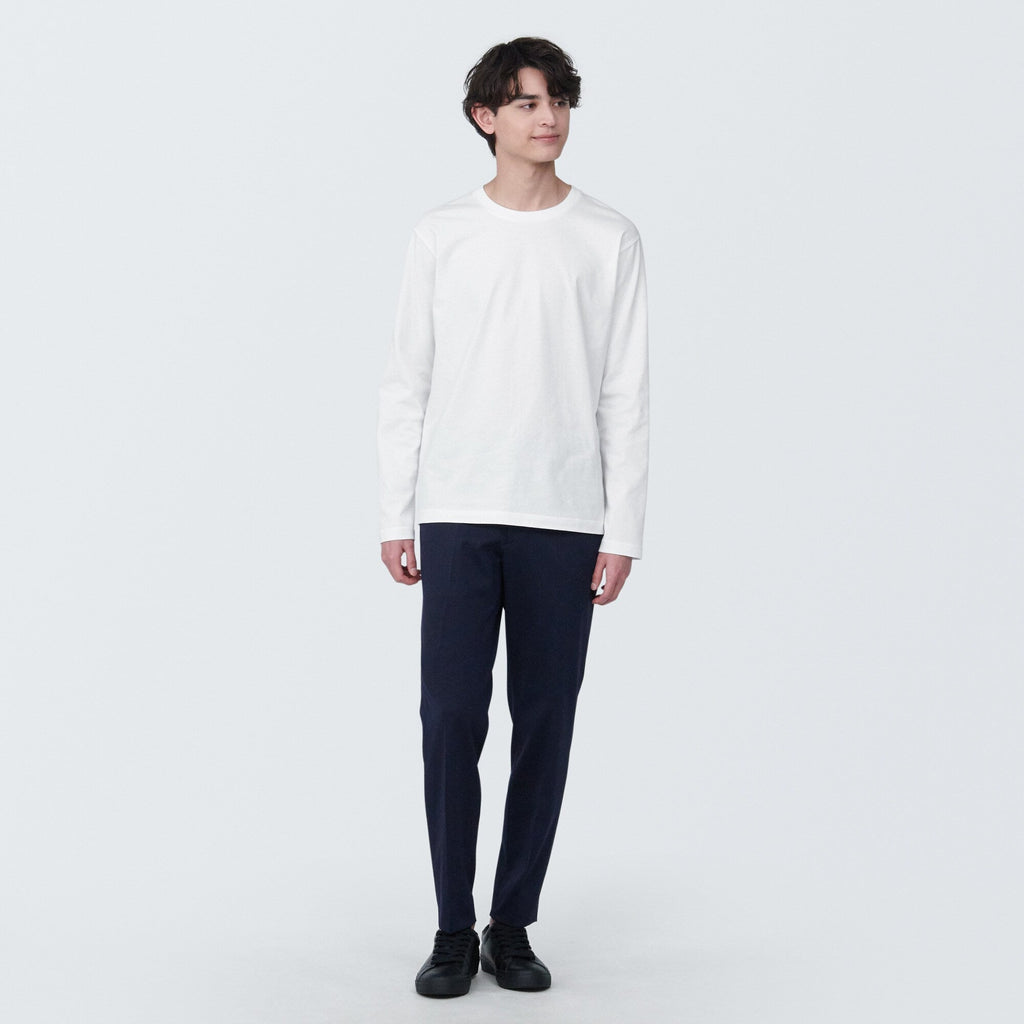 Men's Washed Jersey Crew Neck Long Sleeve T-Shirt
