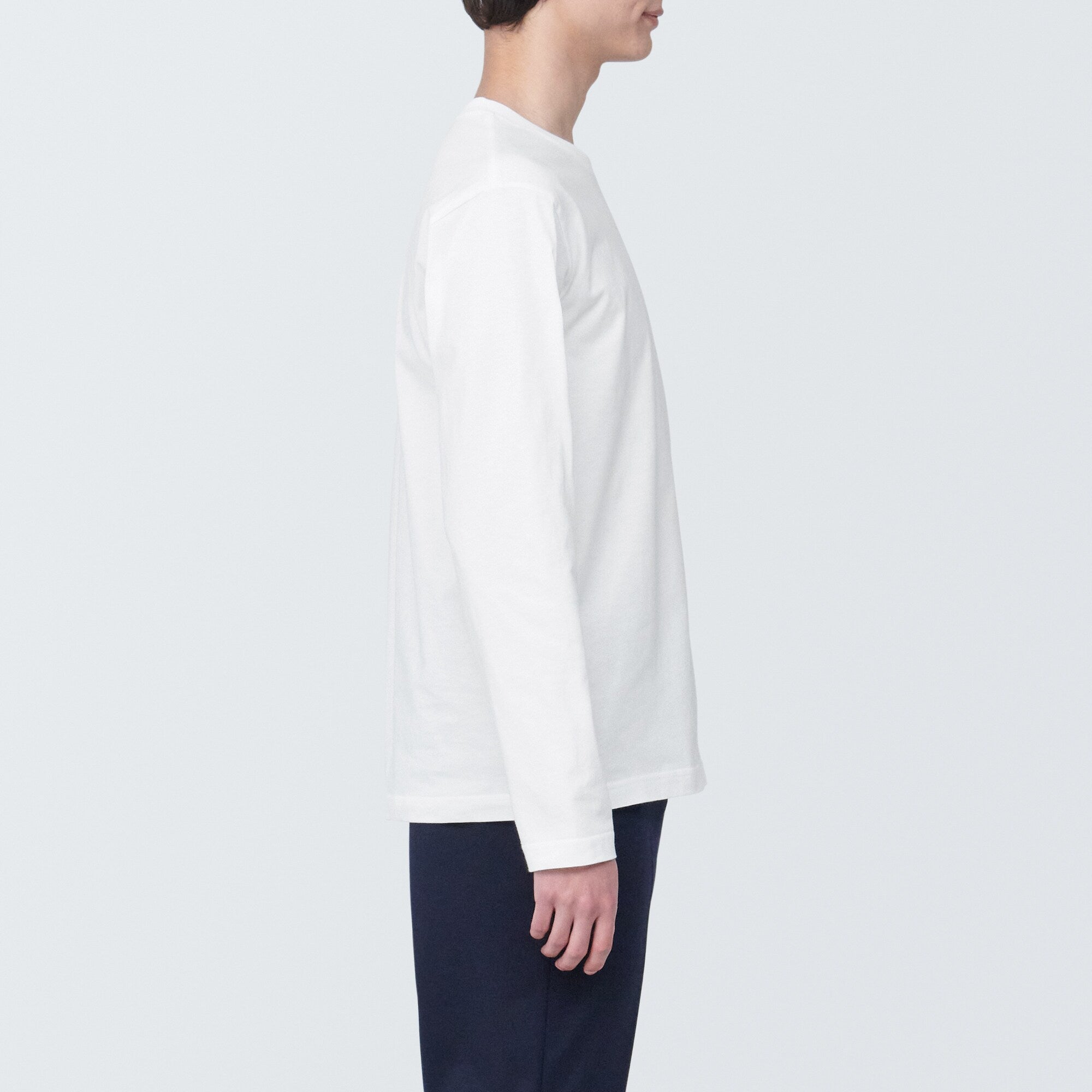 Men's Washed Jersey Crew Neck Long Sleeve T-Shirt