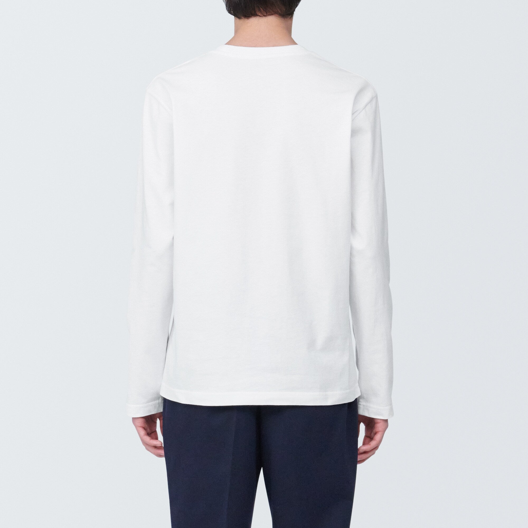 Men's Washed Jersey Crew Neck Long Sleeve T-Shirt