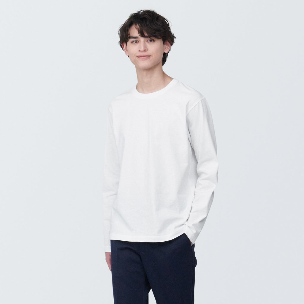 Men's Washed Jersey Crew Neck Long Sleeve T-Shirt