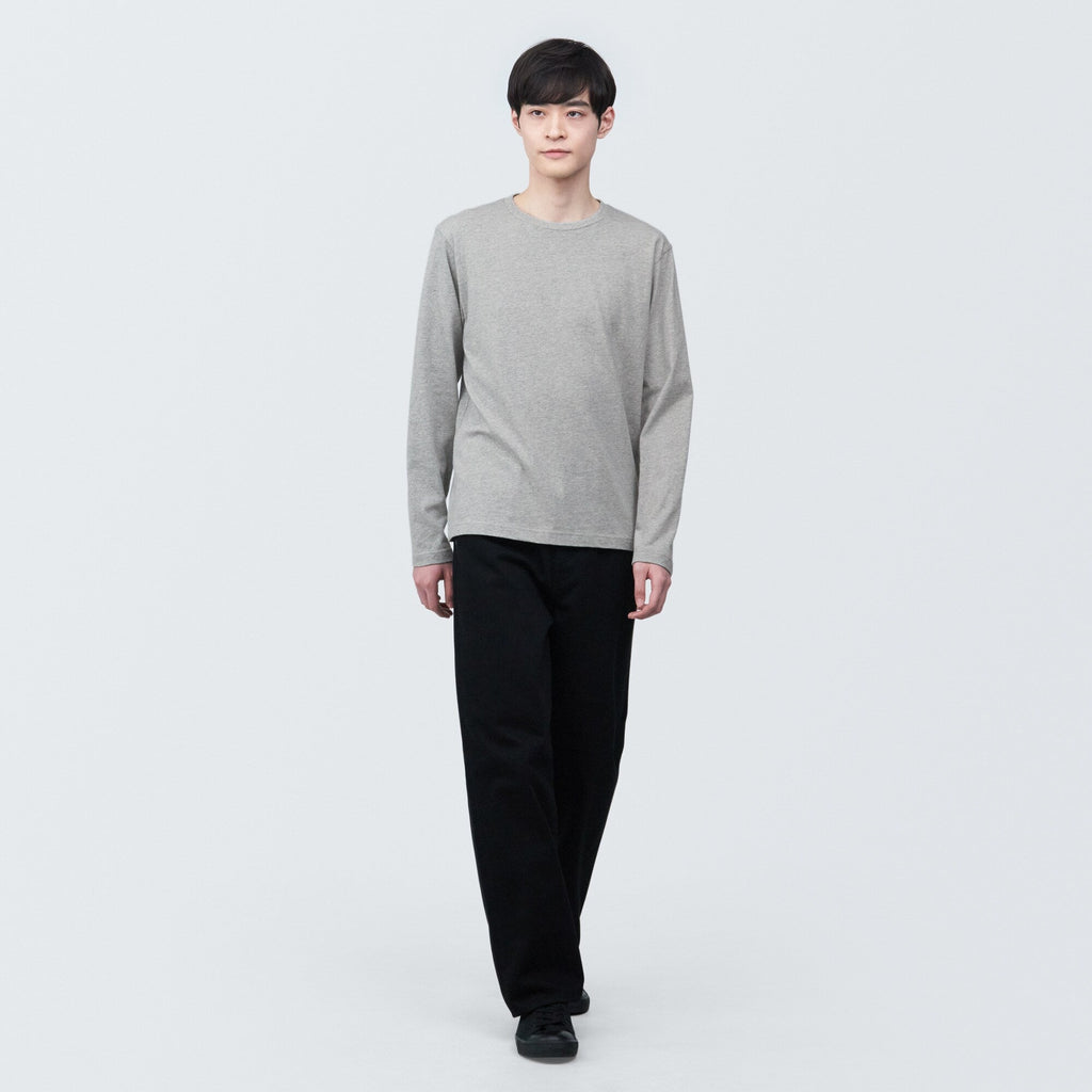 Men's Washed Jersey Crew Neck Long Sleeve T-Shirt