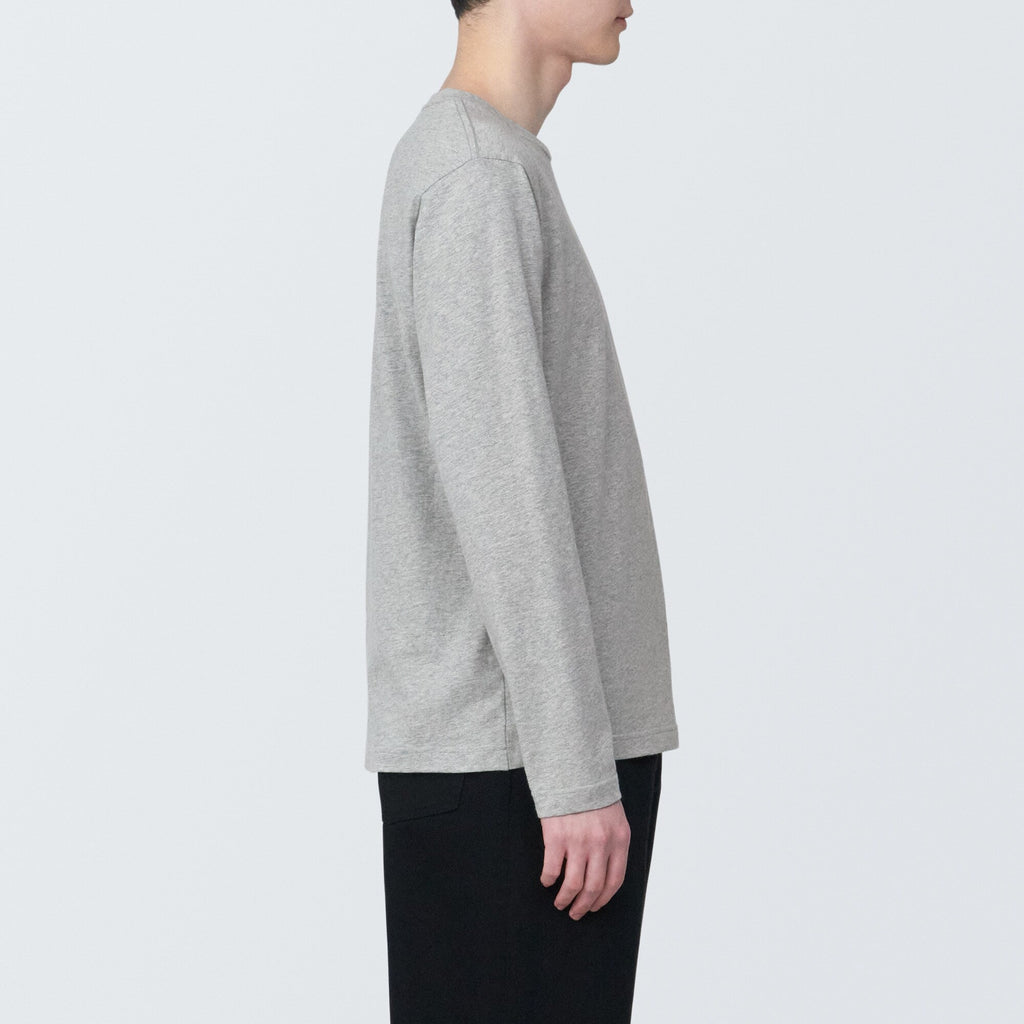 Men's Washed Jersey Crew Neck Long Sleeve T-Shirt