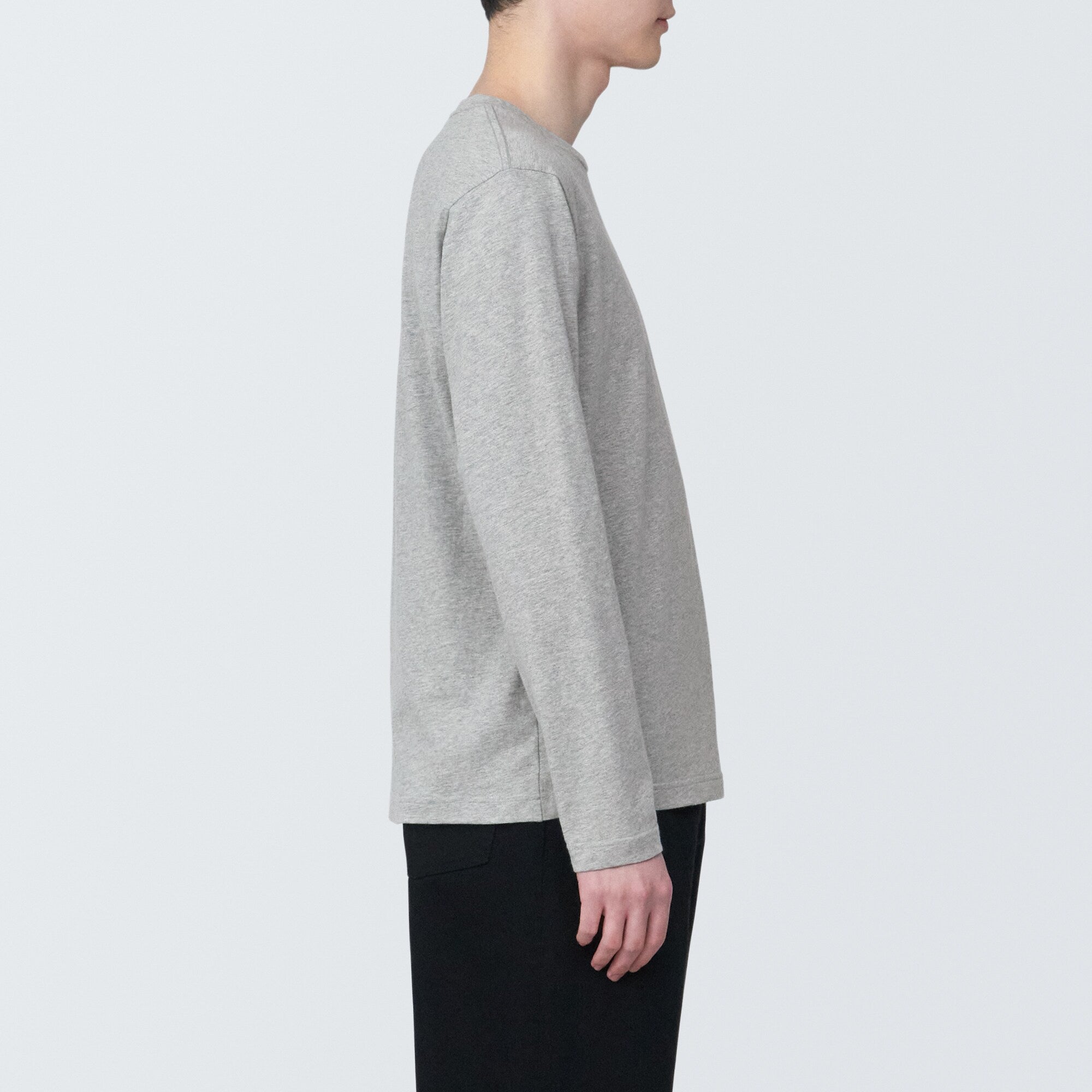 Men's Washed Jersey Crew Neck Long Sleeve T-Shirt