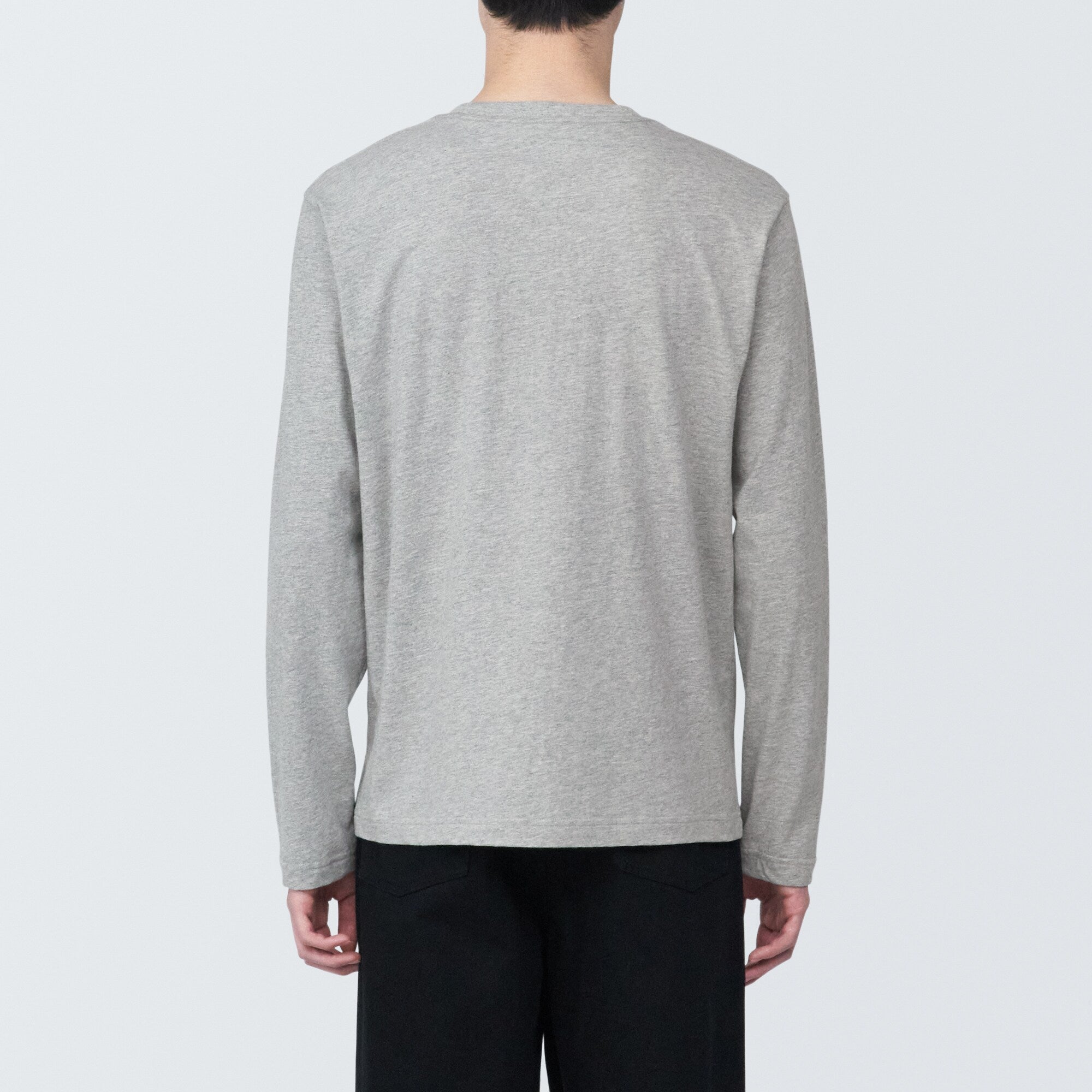 Men's Washed Jersey Crew Neck Long Sleeve T-Shirt