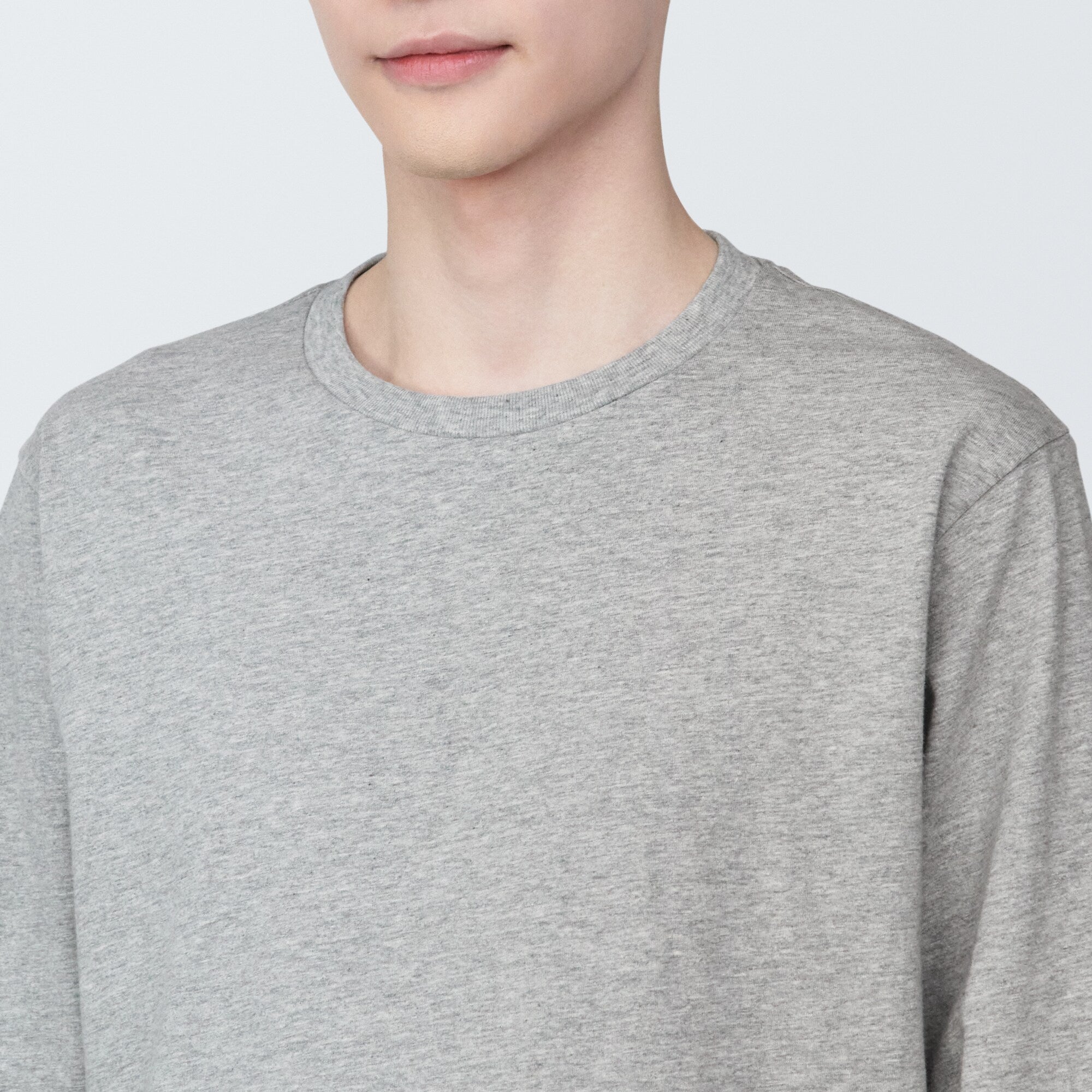 Men's Washed Jersey Crew Neck Long Sleeve T-Shirt