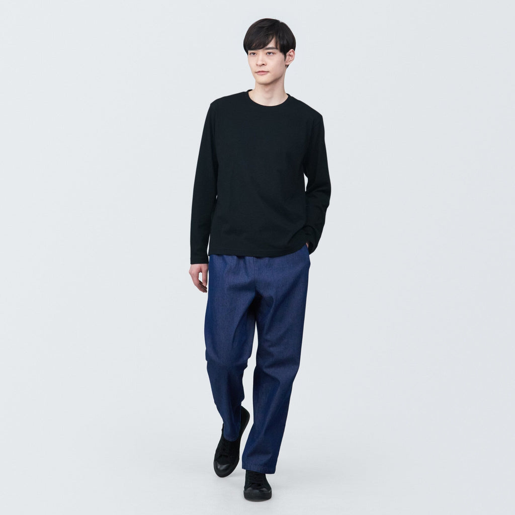 Men's Washed Jersey Crew Neck Long Sleeve T-Shirt
