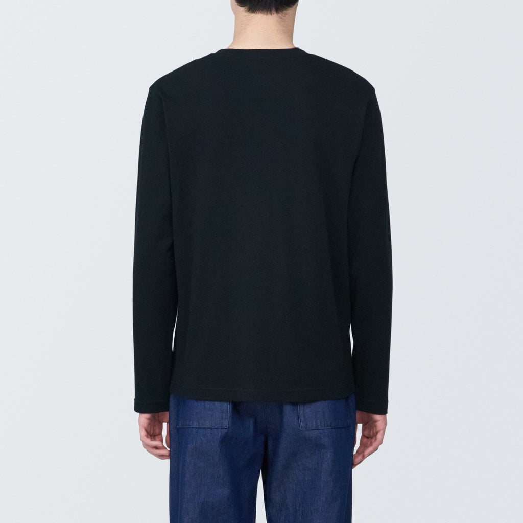 Men's Washed Jersey Crew Neck Long Sleeve T-Shirt