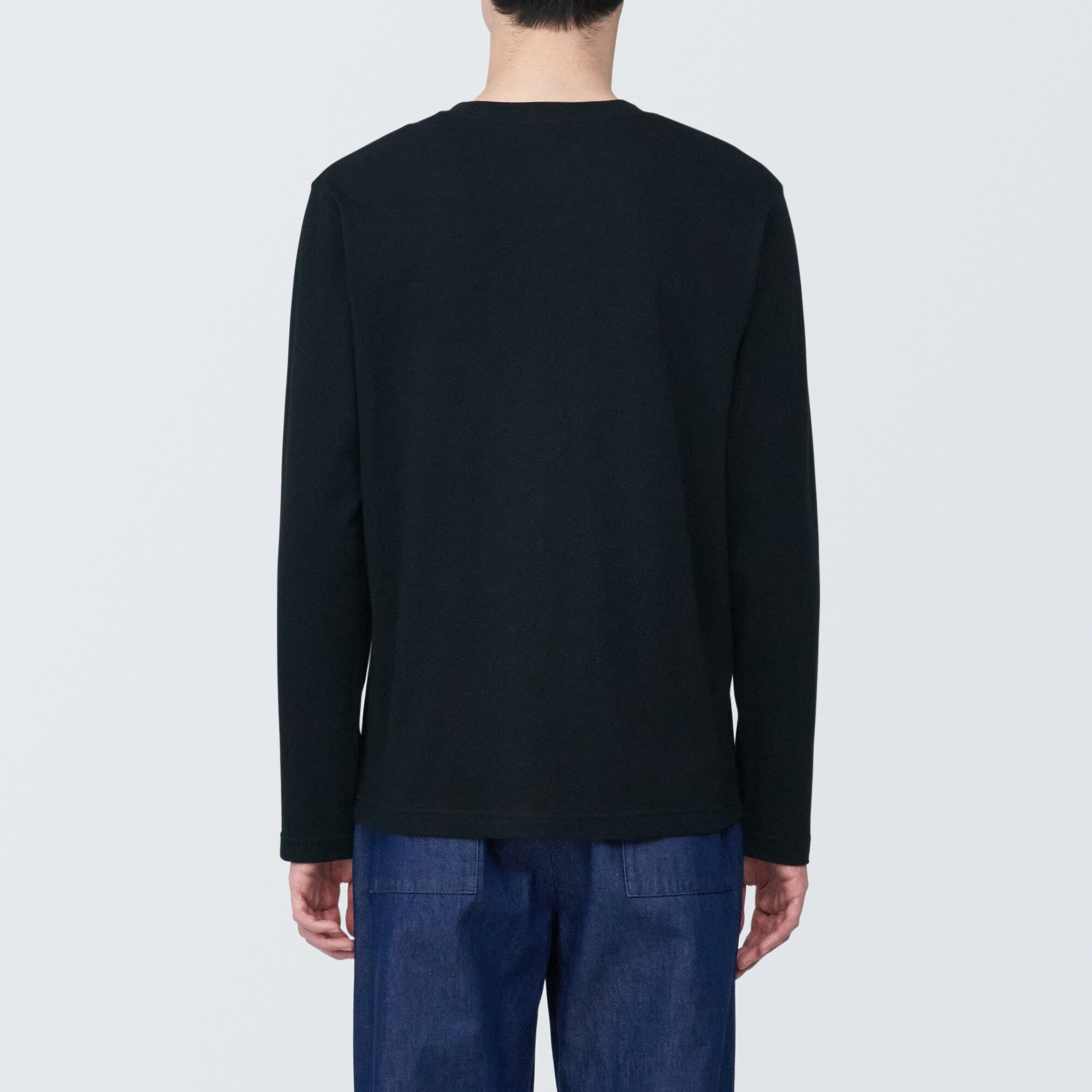 Men's Washed Jersey Crew Neck Long Sleeve T-Shirt