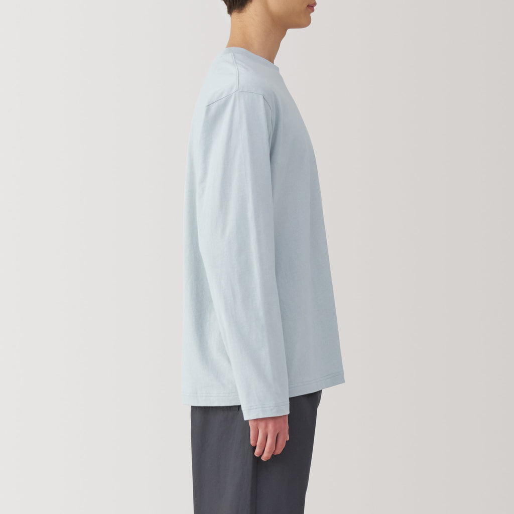 Men's Washed Jersey Crew Neck Long Sleeve T-Shirt