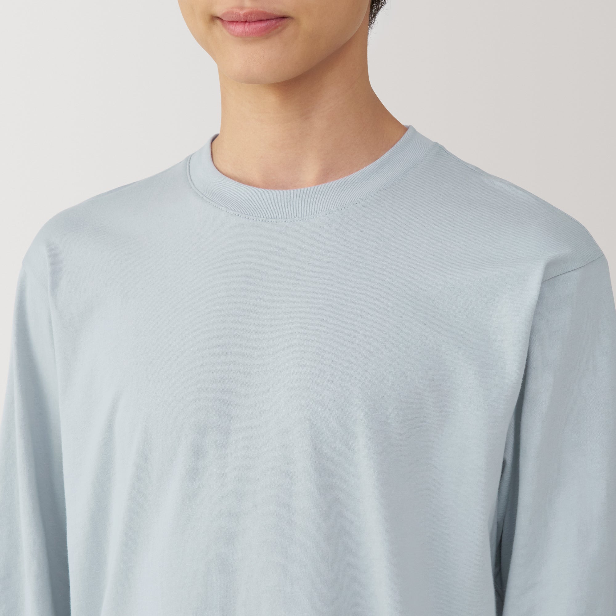Men's Washed Jersey Crew Neck Long Sleeve T-Shirt
