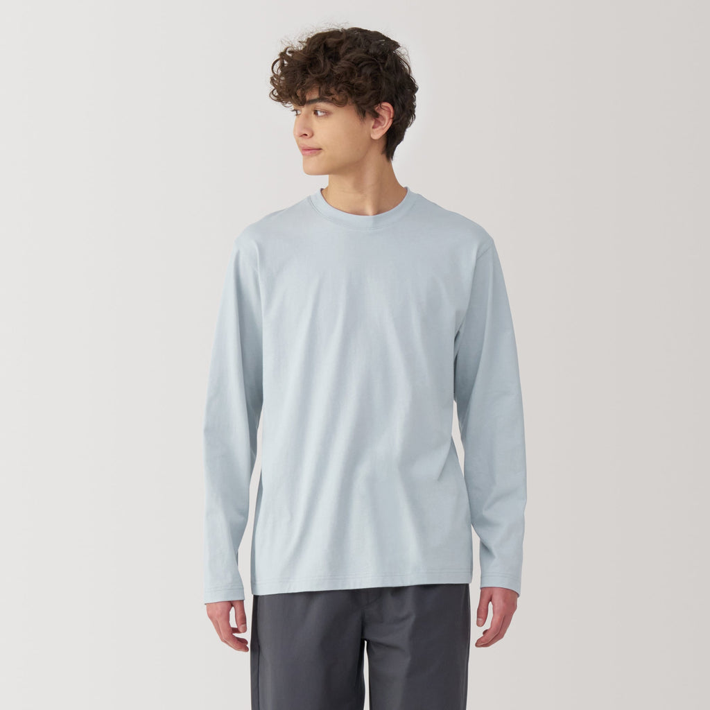 Men's Washed Jersey Crew Neck Long Sleeve T-Shirt