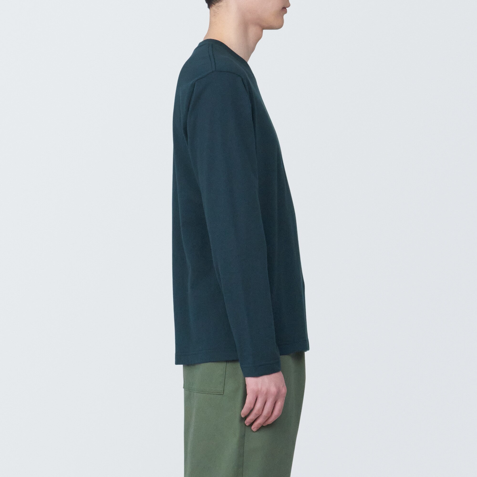 Men's Washed Jersey Crew Neck Long Sleeve T-Shirt