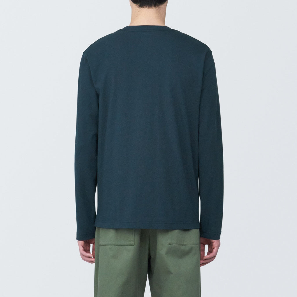 Men's Washed Jersey Crew Neck Long Sleeve T-Shirt
