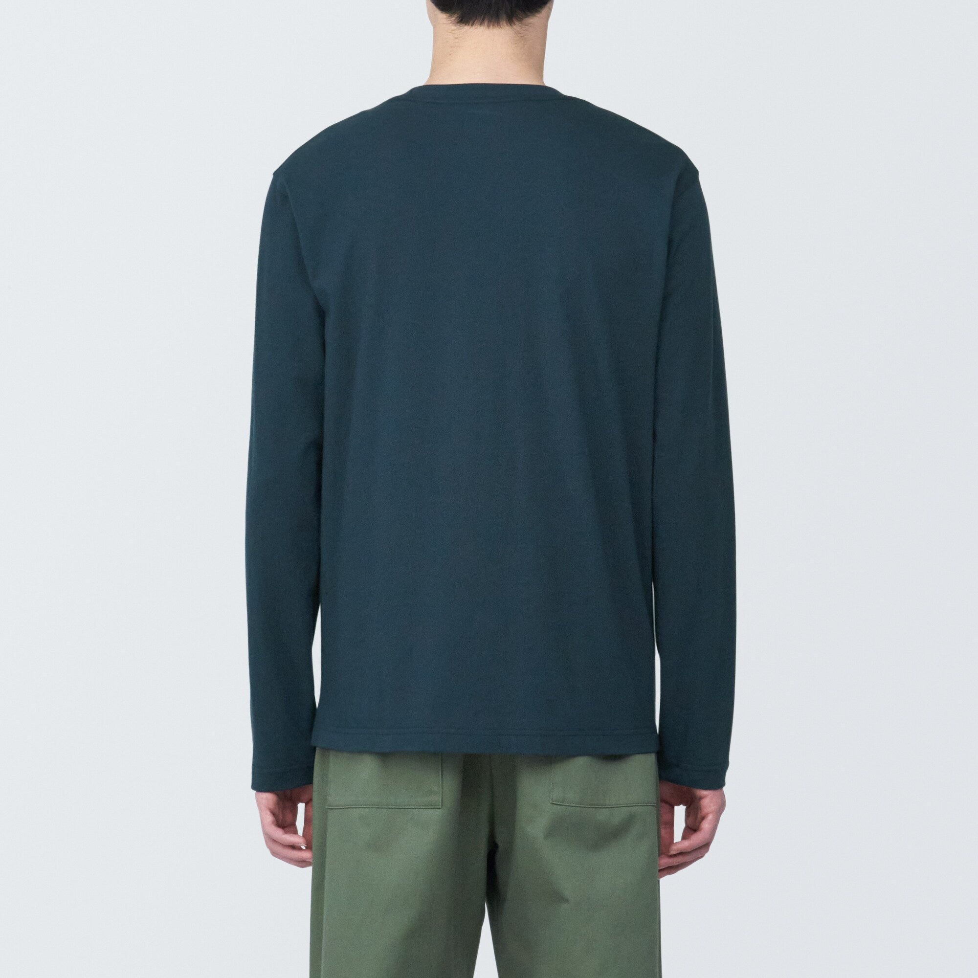 Men's Washed Jersey Crew Neck Long Sleeve T-Shirt