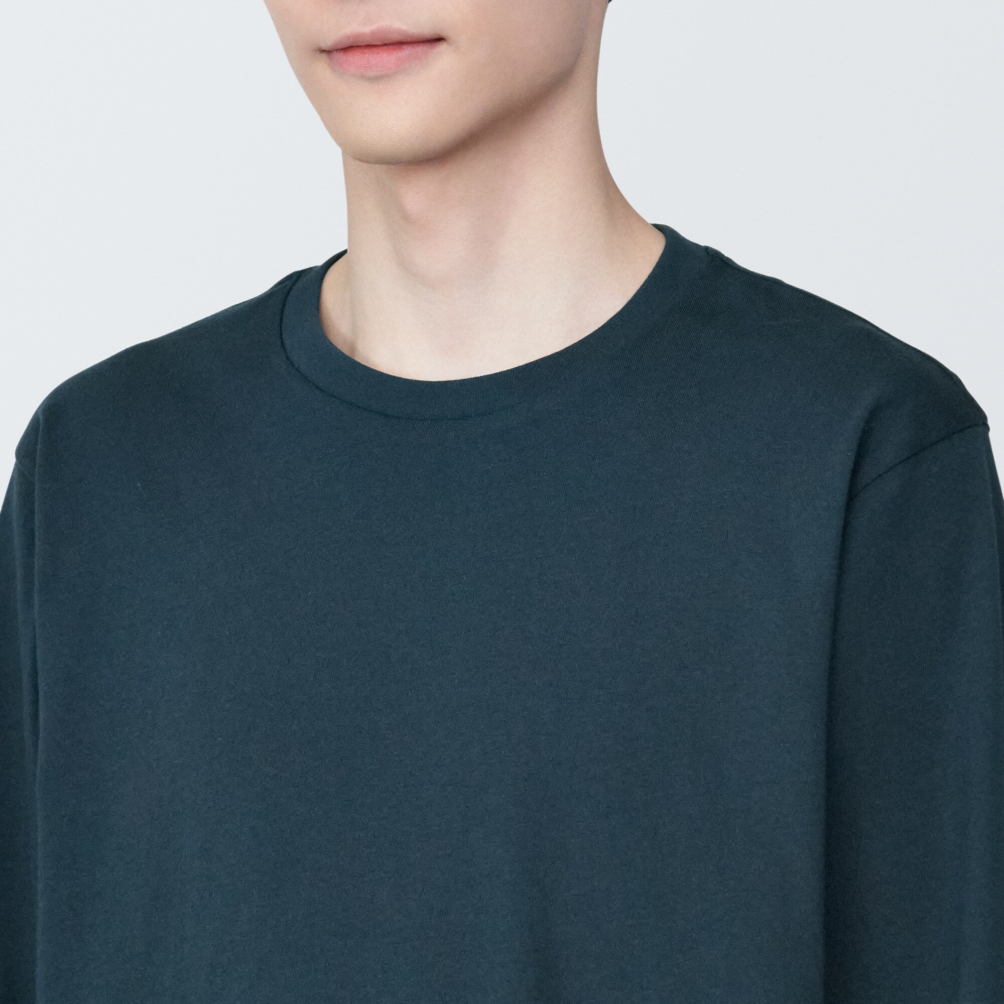 Men's Washed Jersey Crew Neck Long Sleeve T-Shirt