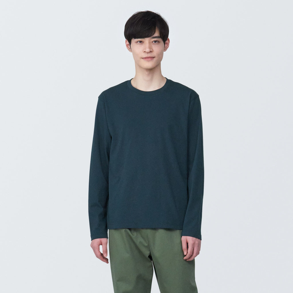 Men's Washed Jersey Crew Neck Long Sleeve T-Shirt