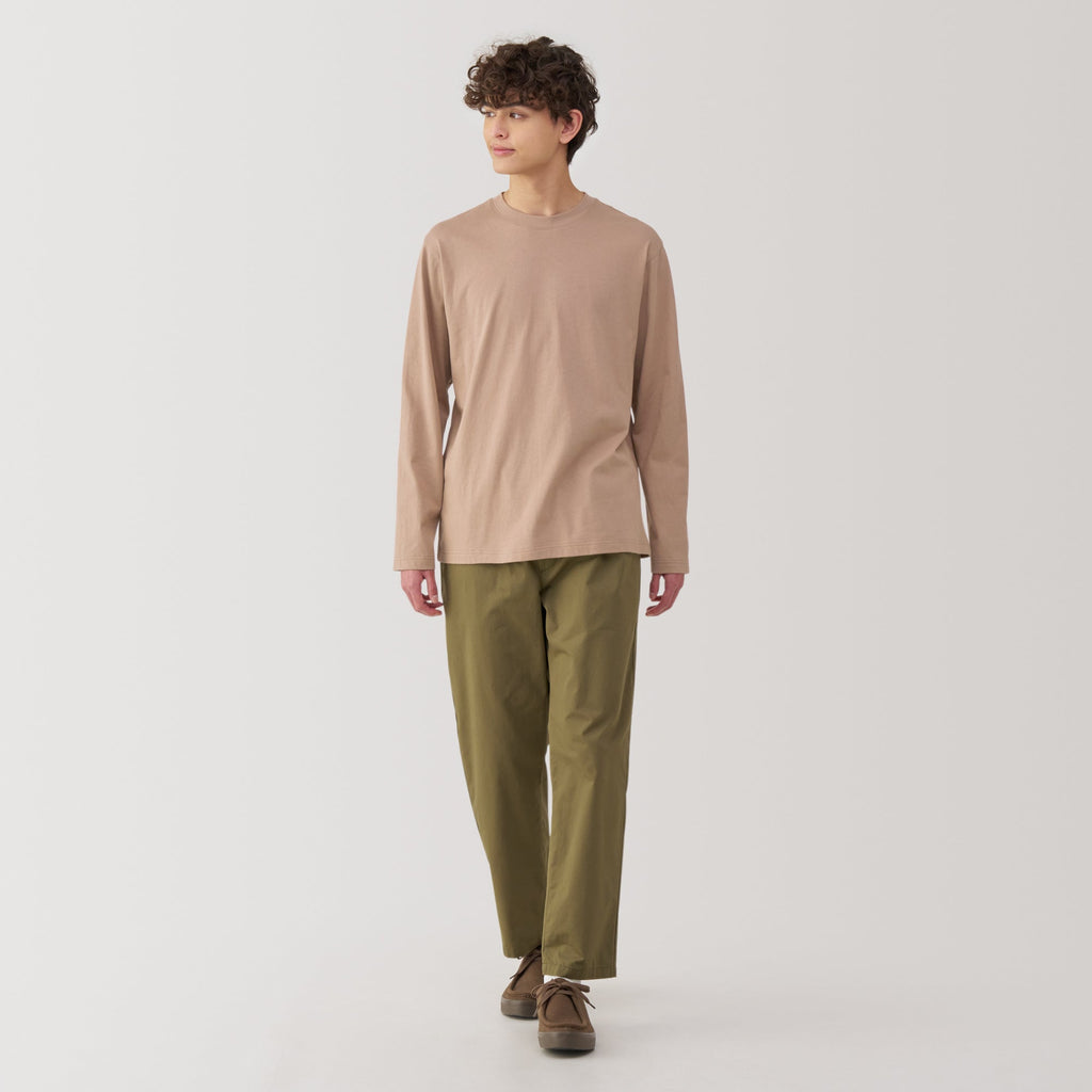 Men's Washed Jersey Crew Neck Long Sleeve T-Shirt