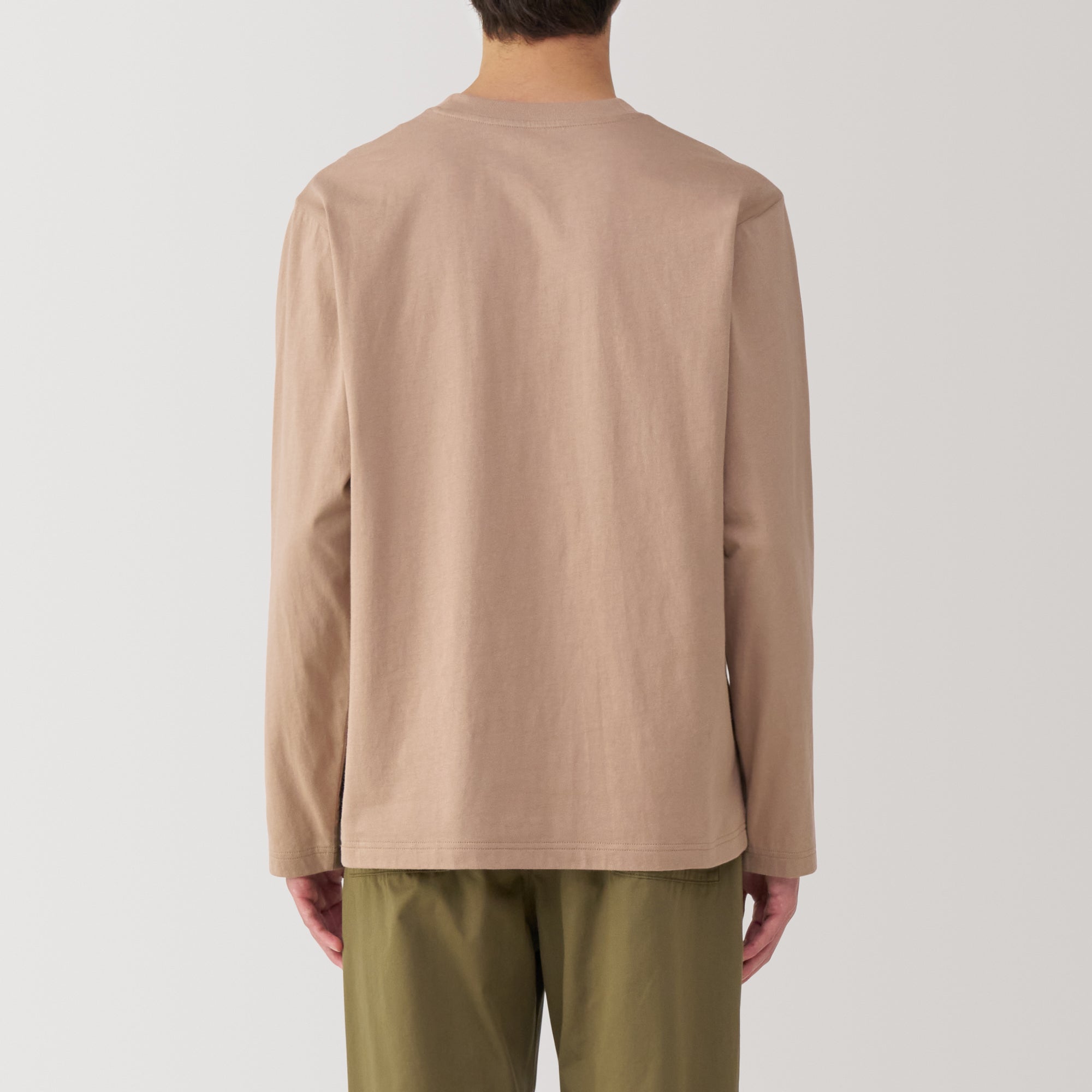 Men's Washed Jersey Crew Neck Long Sleeve T-Shirt