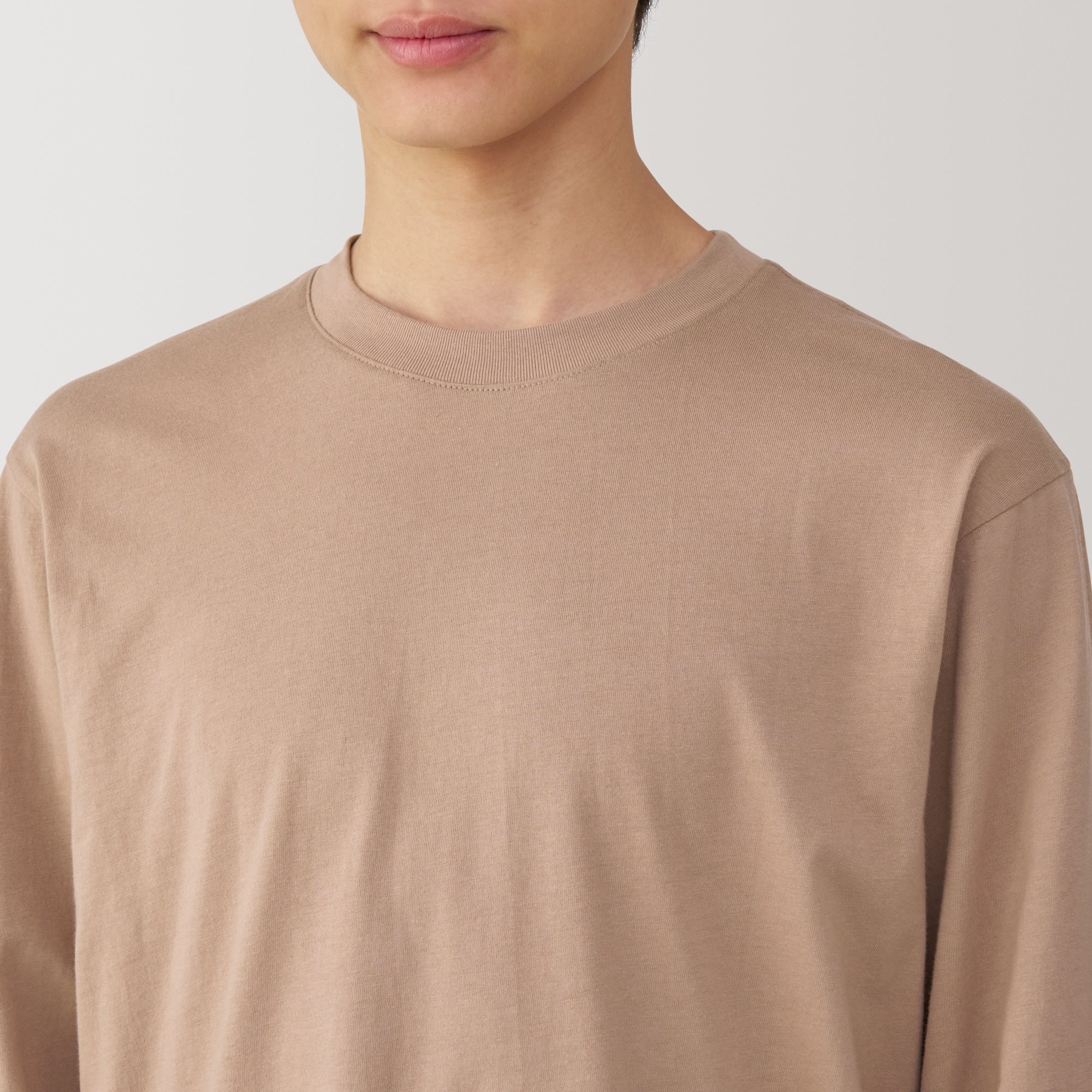 Men's Washed Jersey Crew Neck Long Sleeve T-Shirt