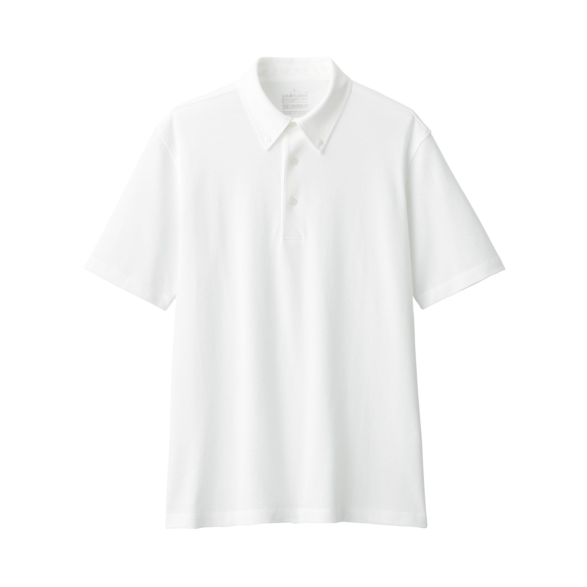 Men's Cool Touch Pique Button Down Polo Shirt
