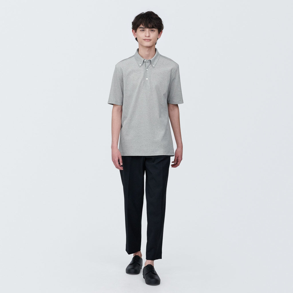Men's Cool Touch Pique Button Down Polo Shirt