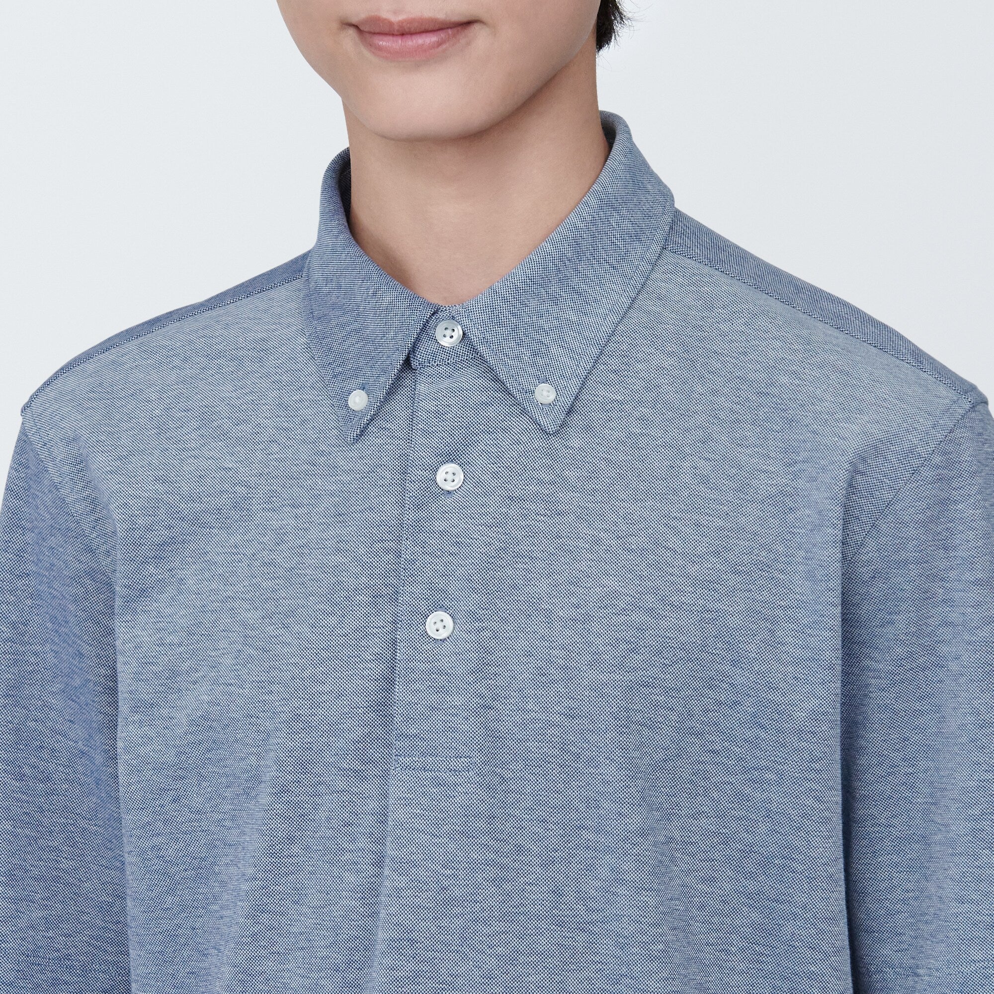 Men's Cool Touch Pique Button Down Polo Shirt