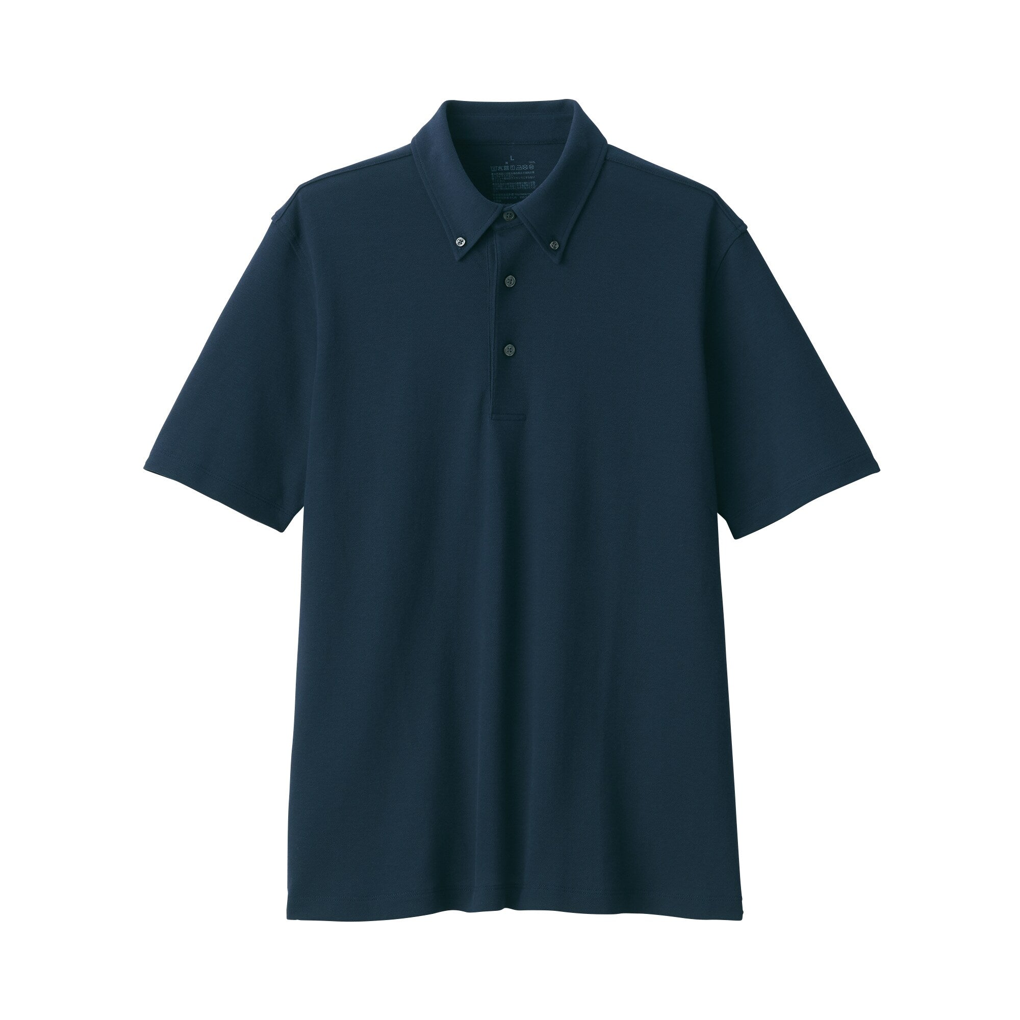 Men's Cool Touch Pique Button Down Polo Shirt