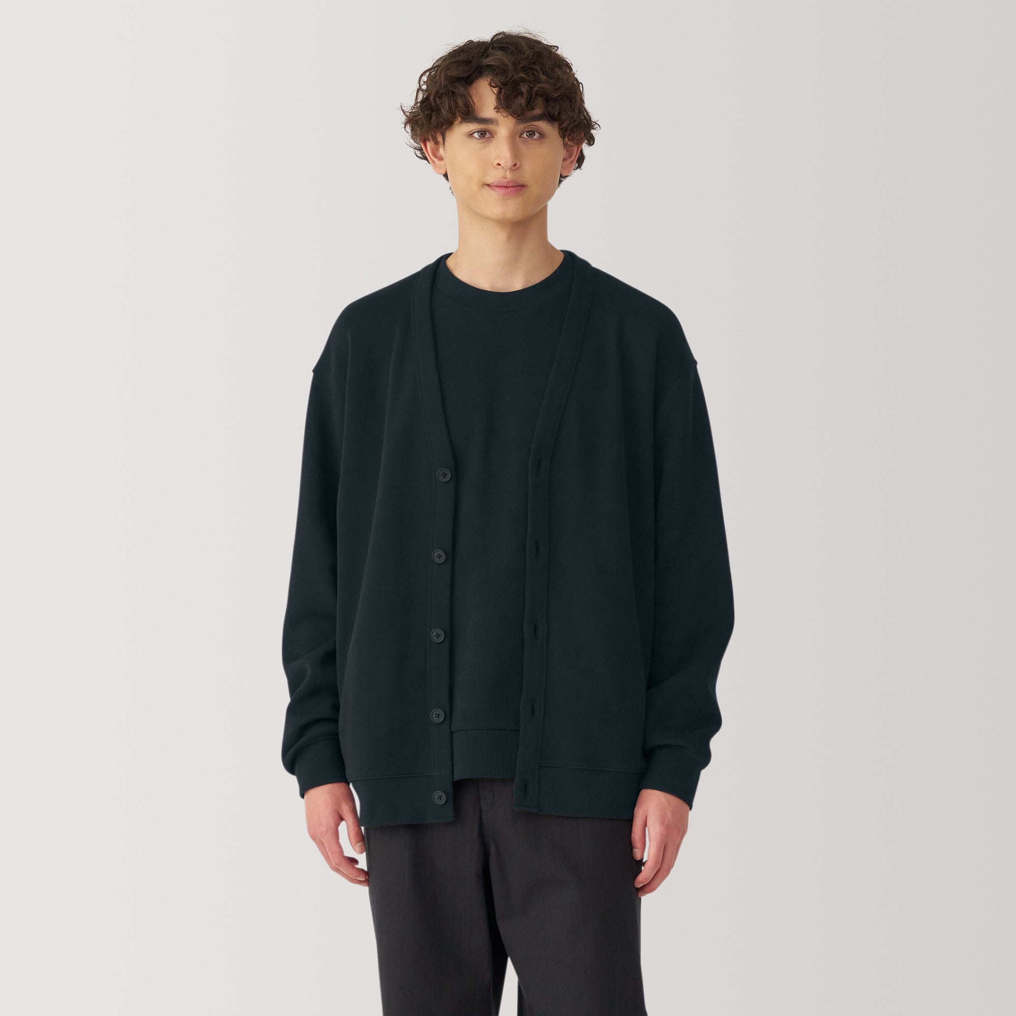 Men's Double Knit V-Neck Cardigan