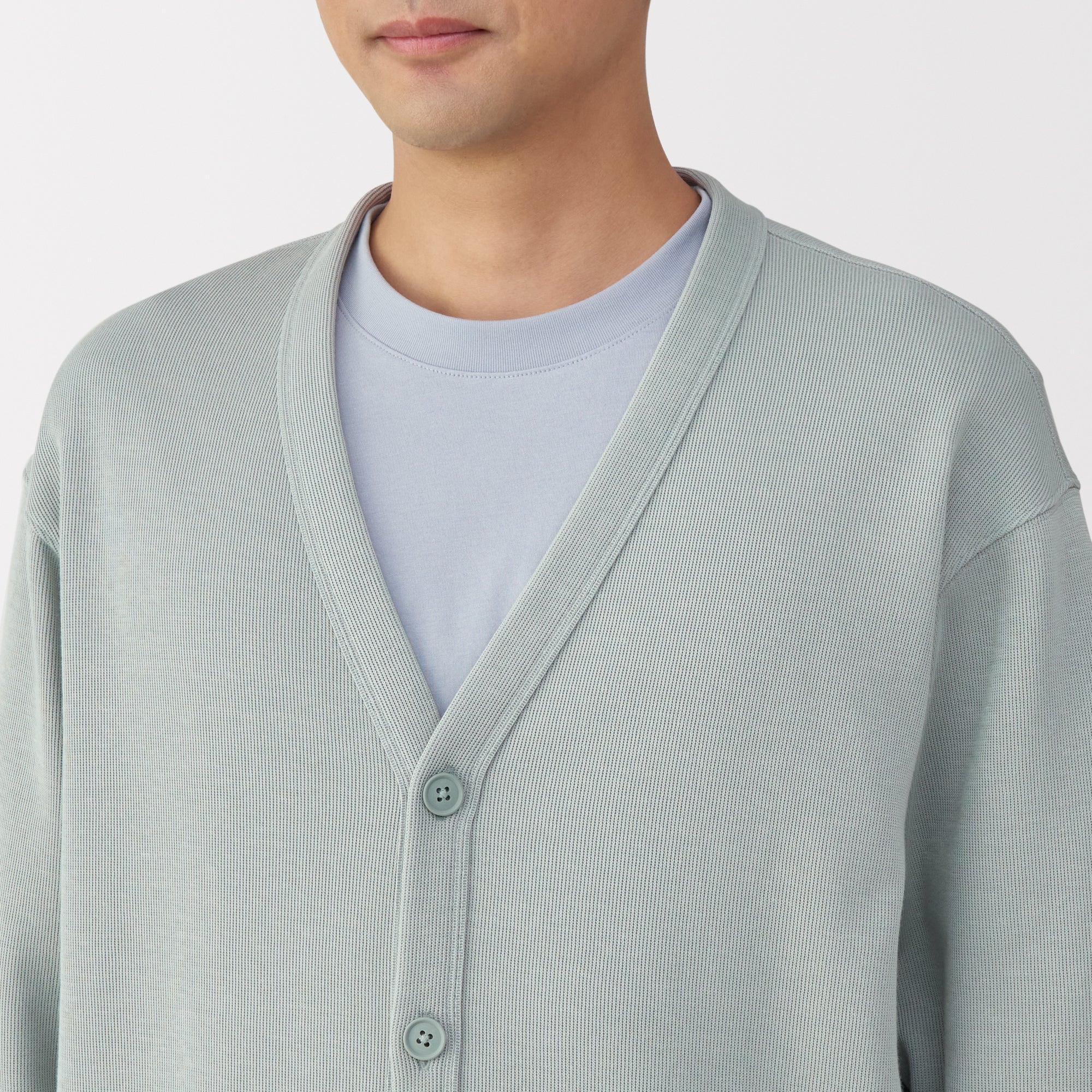 Men's Double Knit V-Neck Cardigan